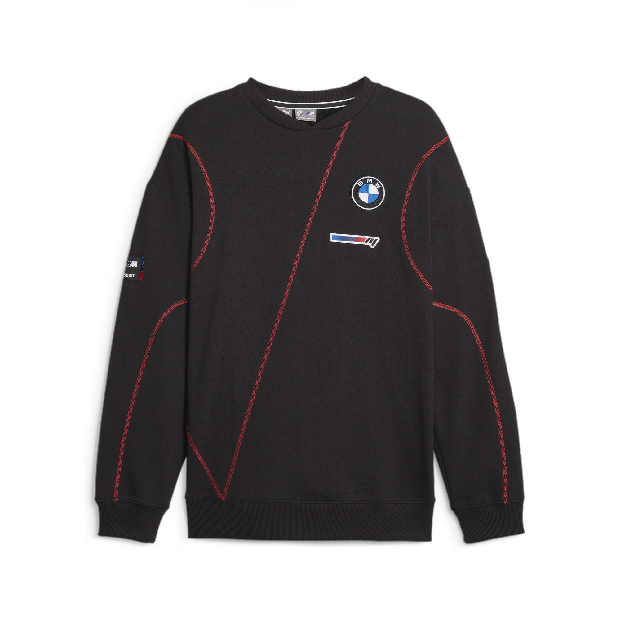 Men's PUMA BMW M Motorsport Garage Crew Sweatshirt In Black, Size Large