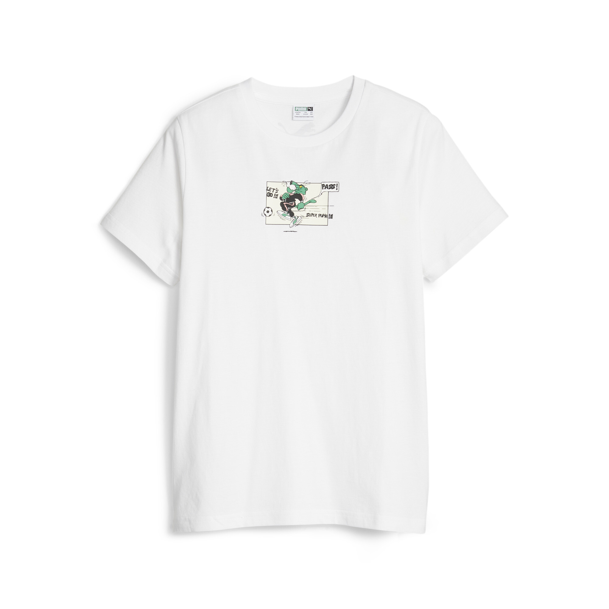 Classics SUPER PUMA T-Shirt In White, Size 11-12 Youth, Cotton