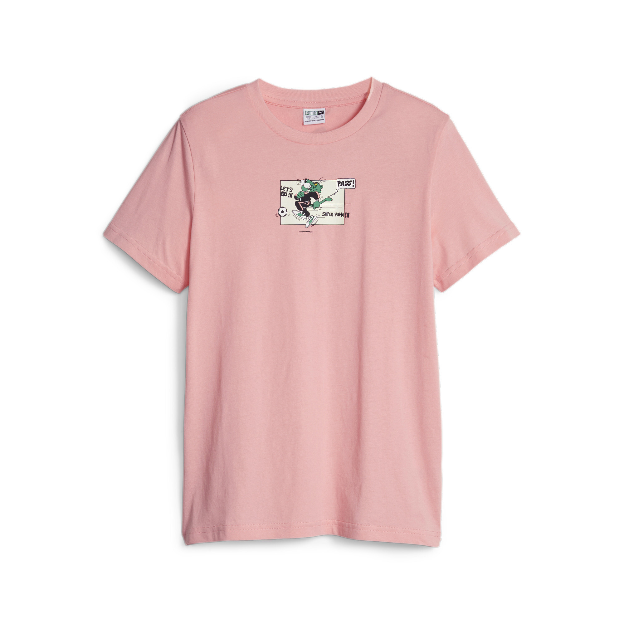 Classics SUPER PUMA T-Shirt In Pink, Size 9-10 Youth, Cotton