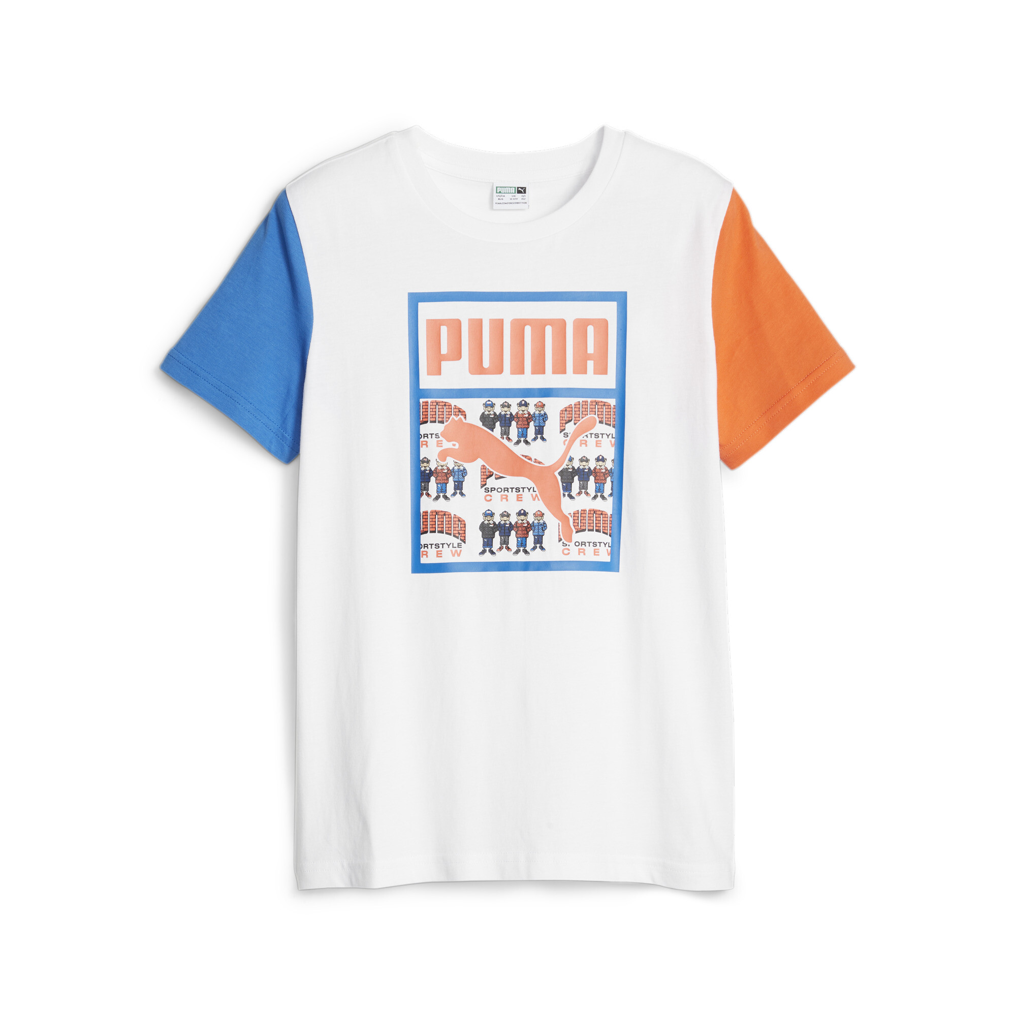 PUMA Classics Graphic T-Shirt In White, Size 13-14 Youth