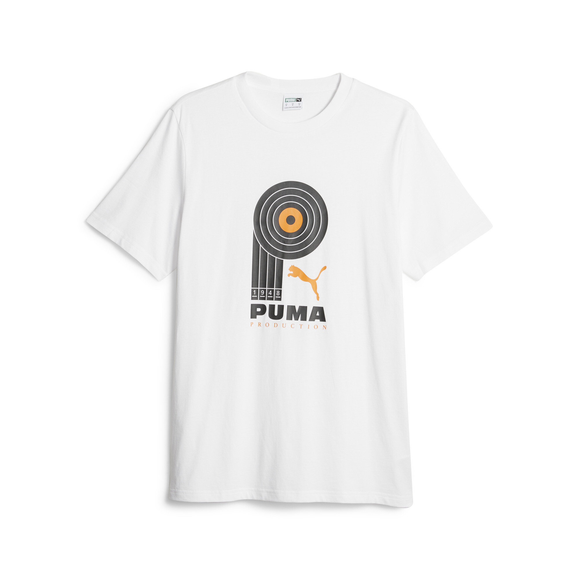 Men's PUMA PRODUCTION Graphic T-Shirt In White, Size 2XL