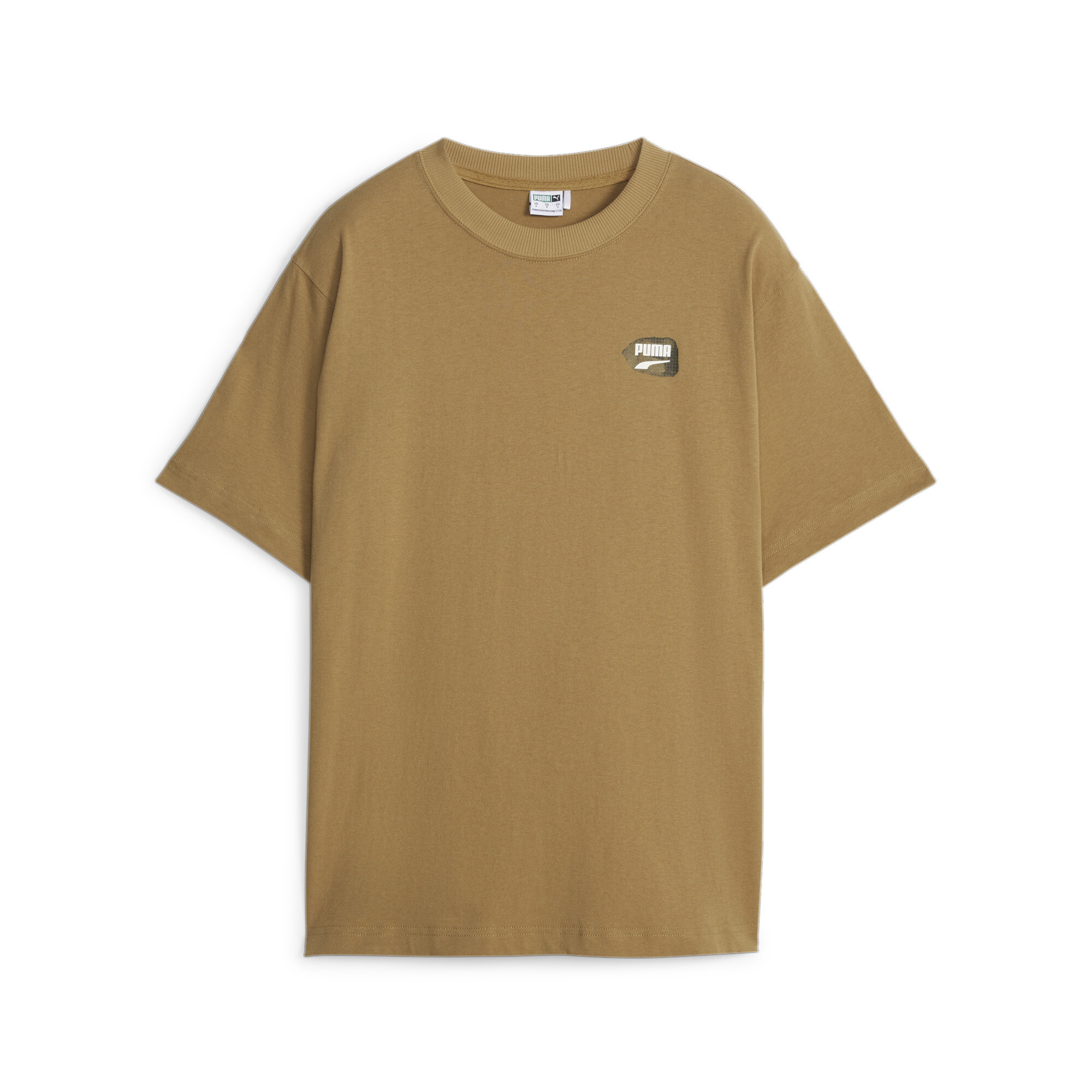 Women's PUMA DOWNTOWN Relaxed Graphic T-Shirt In Beige, Size Large