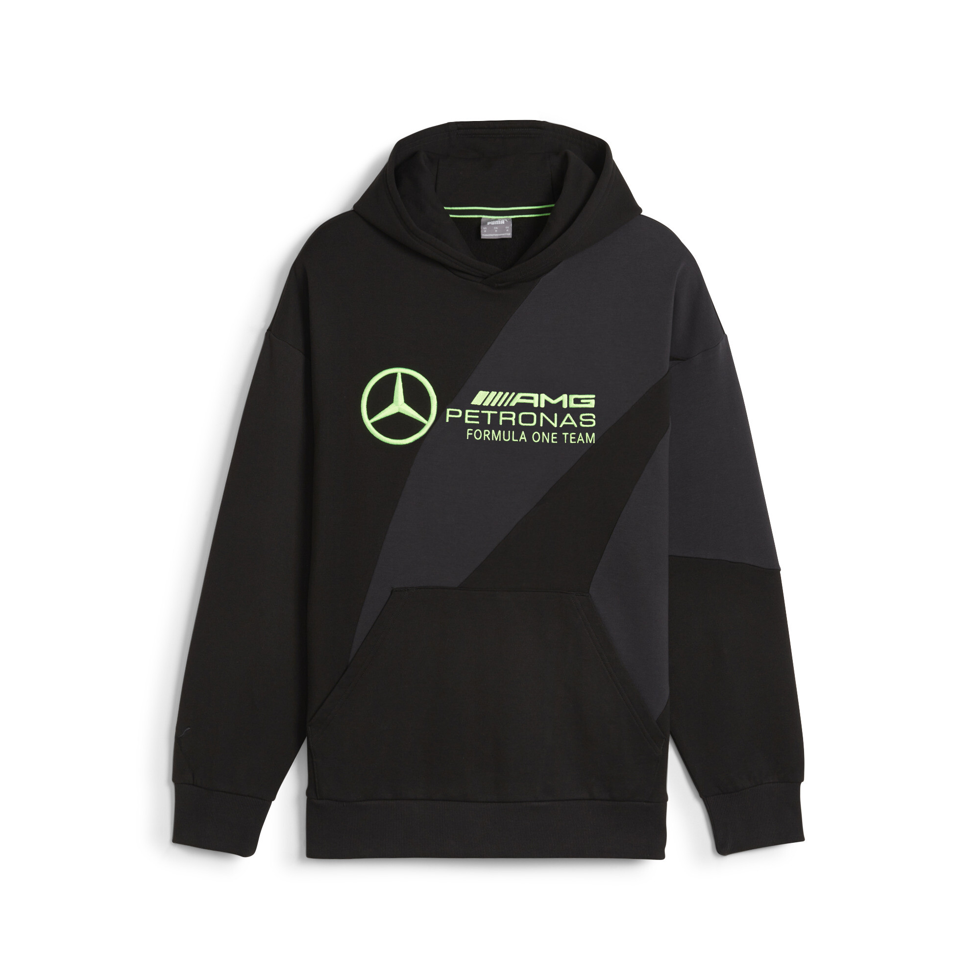 Men's PUMA Mercedes-AMG Petronas Motorsport Statement Hoodie In Black, Size 2XL, Cotton