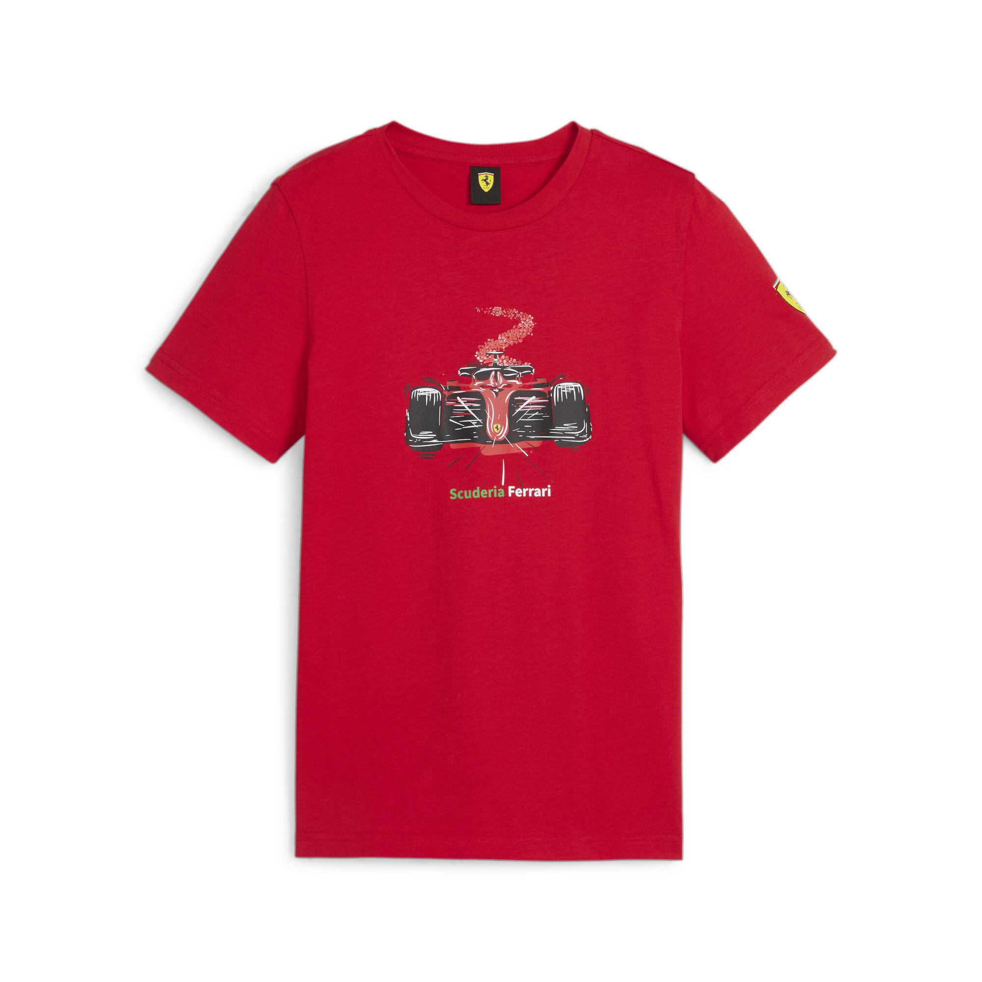 PUMA Scuderia Ferrari Race Motorsport Graphic T-Shirt In Red, Size 5-6 Youth