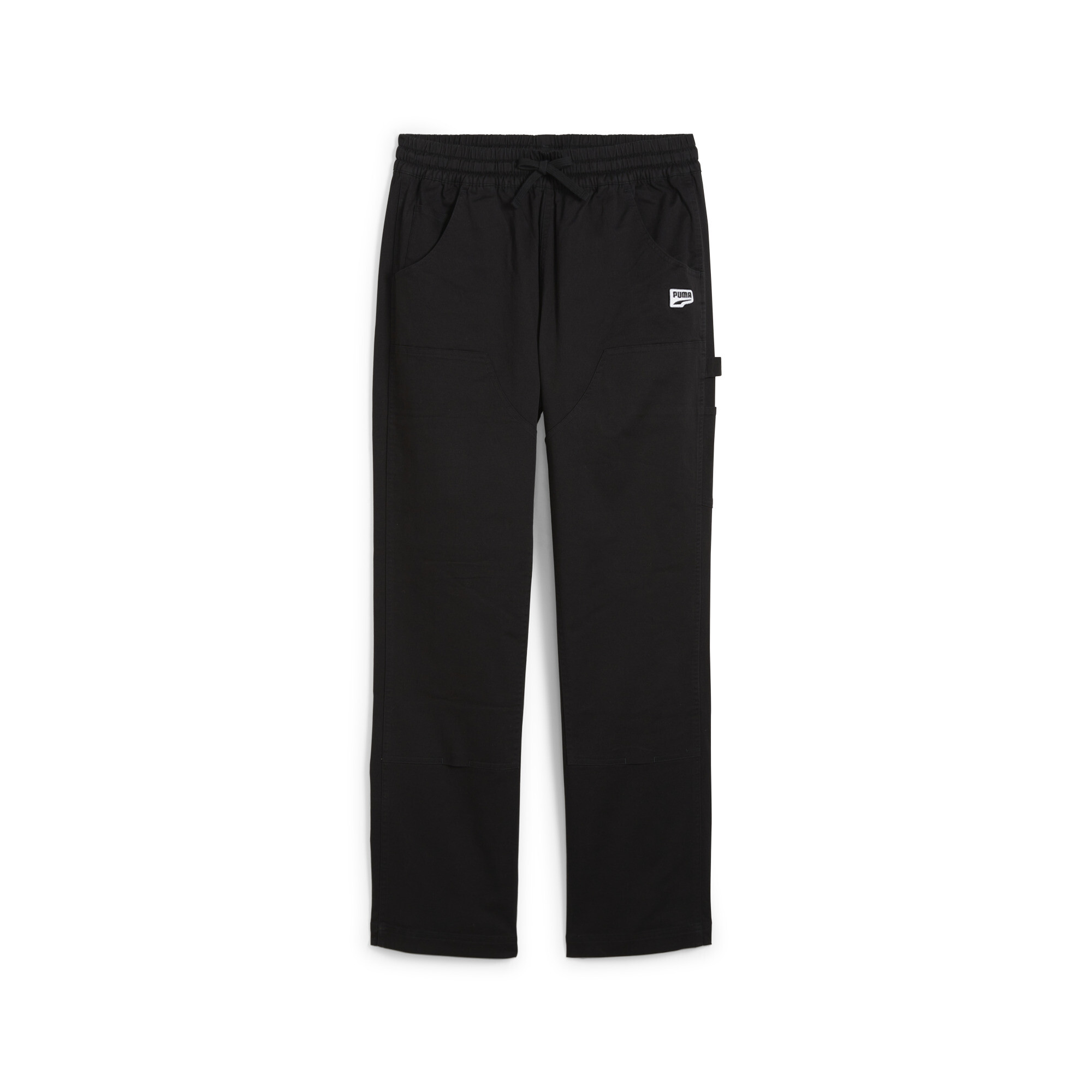 Men's PUMA DOWNTOWN Double Knee Pants In Black, Size Medium