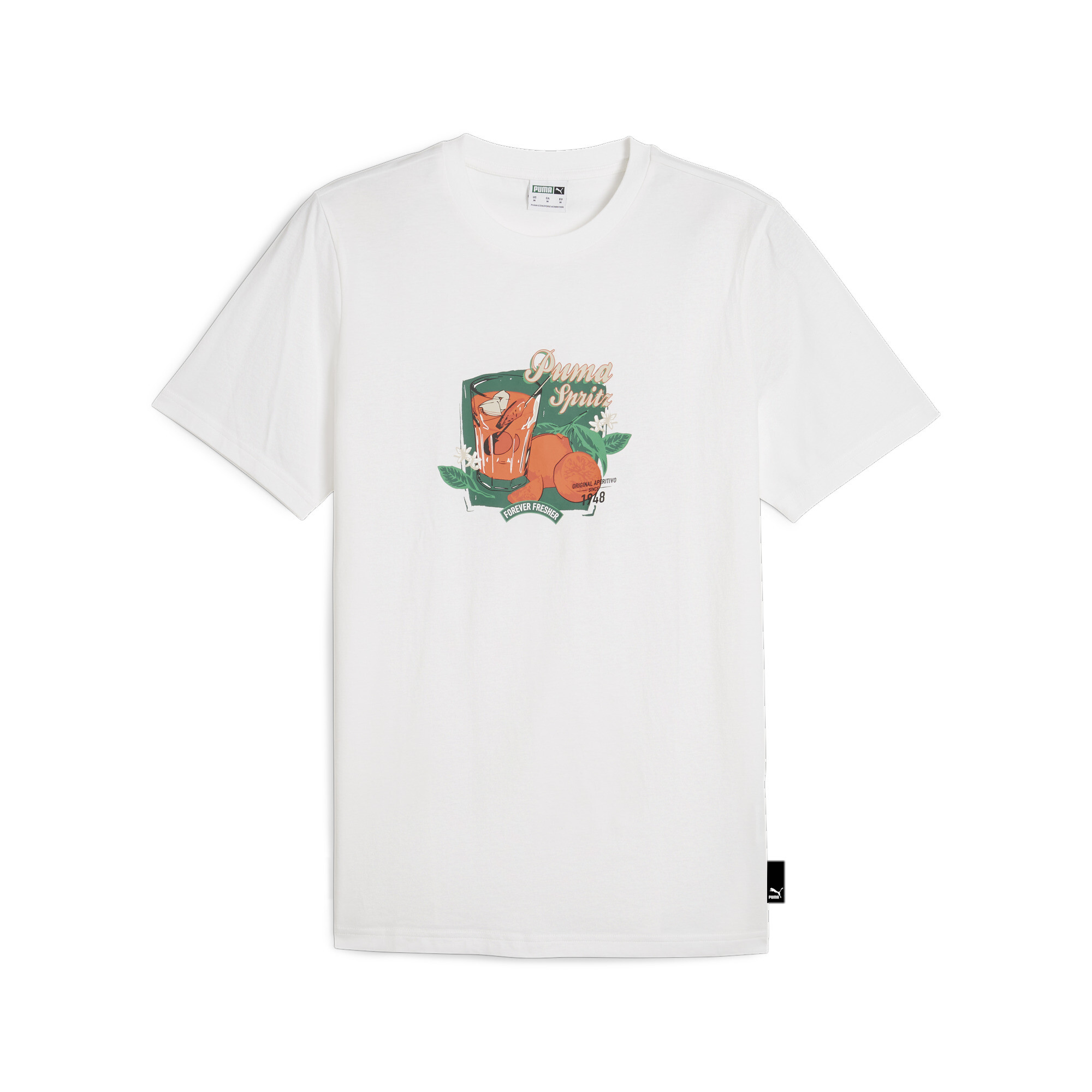 Men's GRAPHICS PUMA SPRITZ T-Shirt In White, Size 2XL
