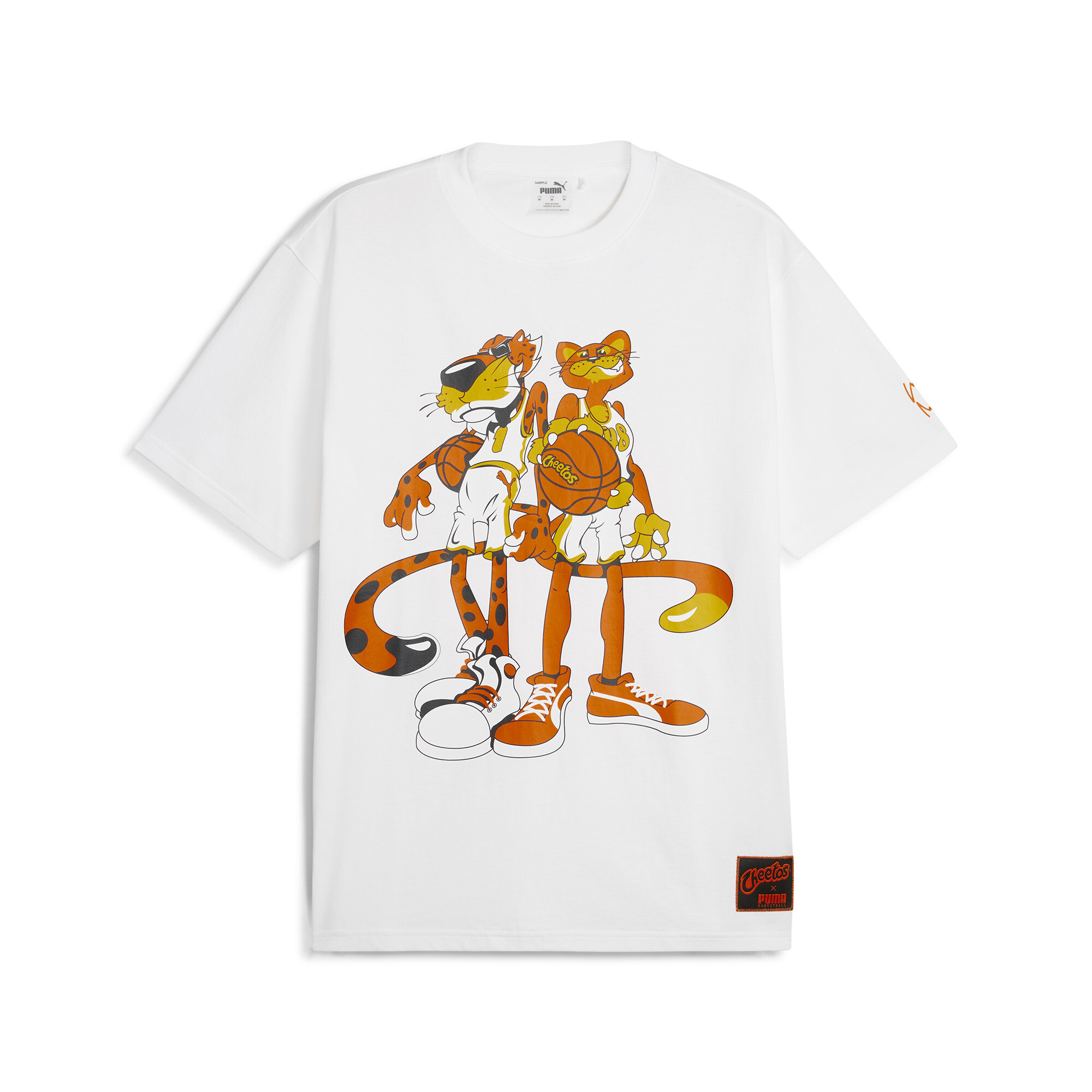 Men's PUMA HOOPS X CHEETOS T-Shirt In White, Size Medium, Cotton