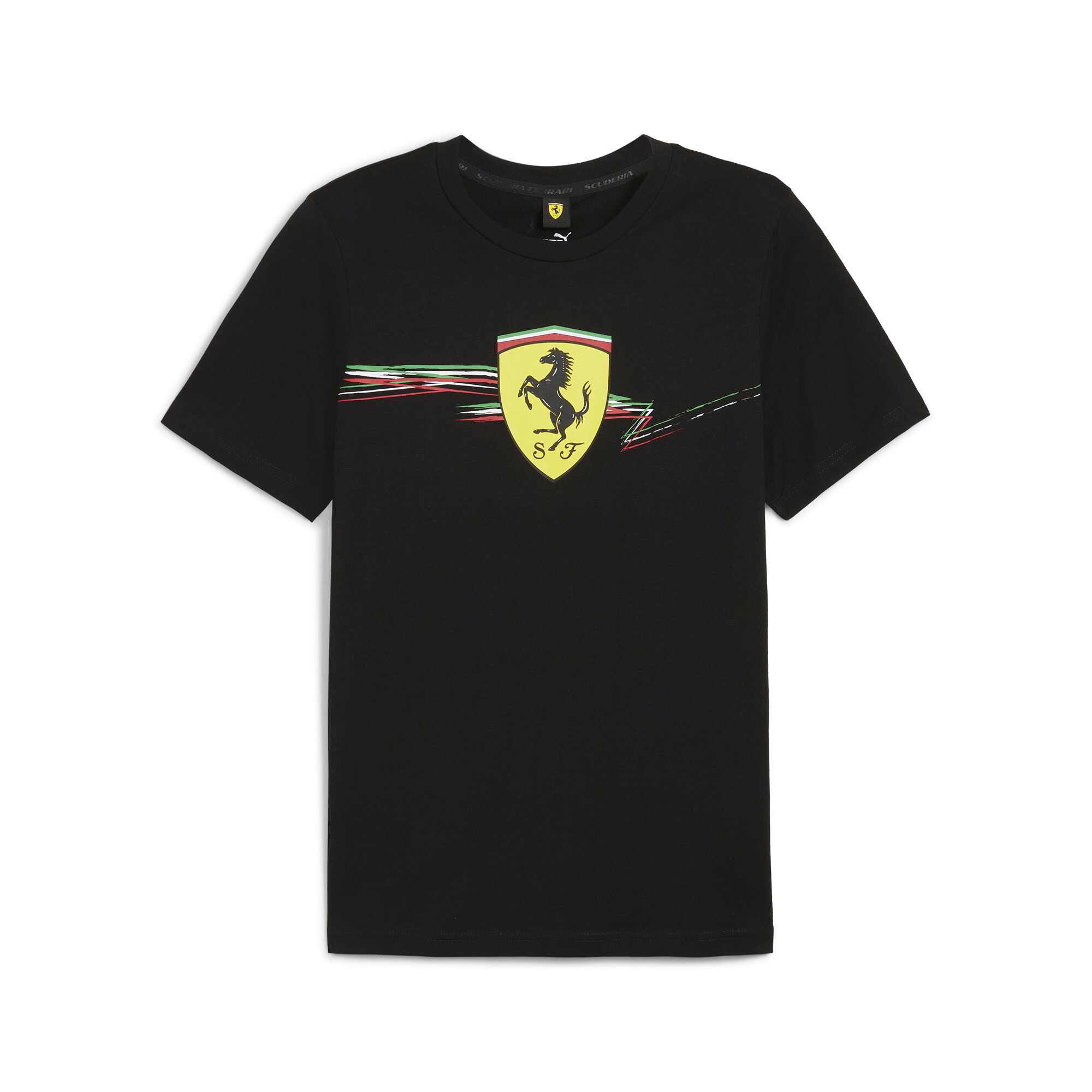 Men's PUMA Scuderia Ferrari Race Big Shield T-Shirt Men In Black, Size XL, Cotton