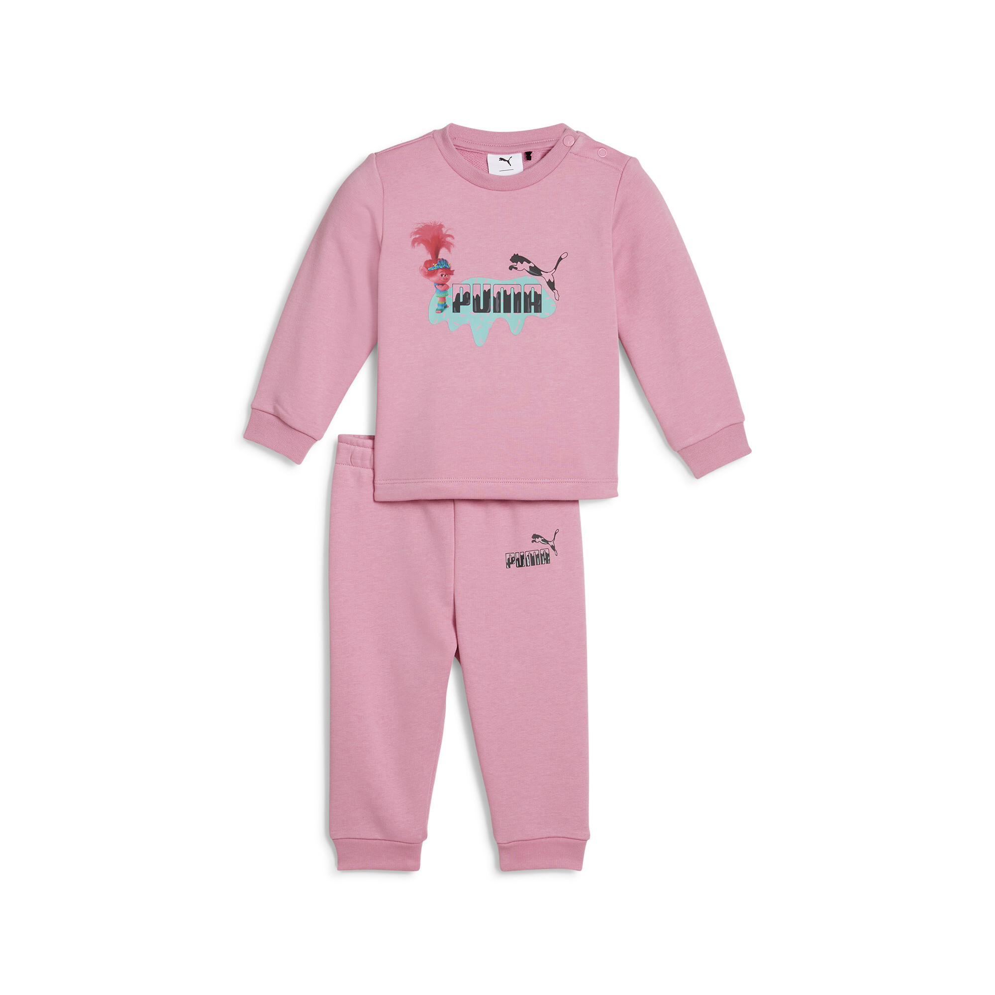 PUMA X TROLLS Crew Jogger Set Toddler In Pink, Size 4-6 Months