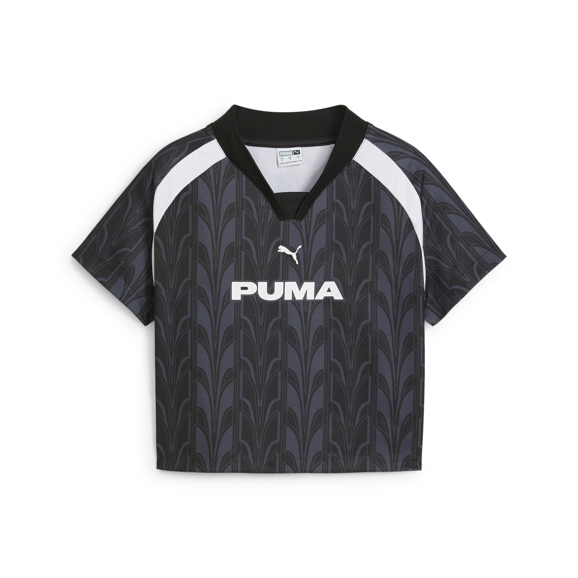 Women's PUMA FOOTBALL JERSEY Baby T-Shirt Women In Black, Size Small