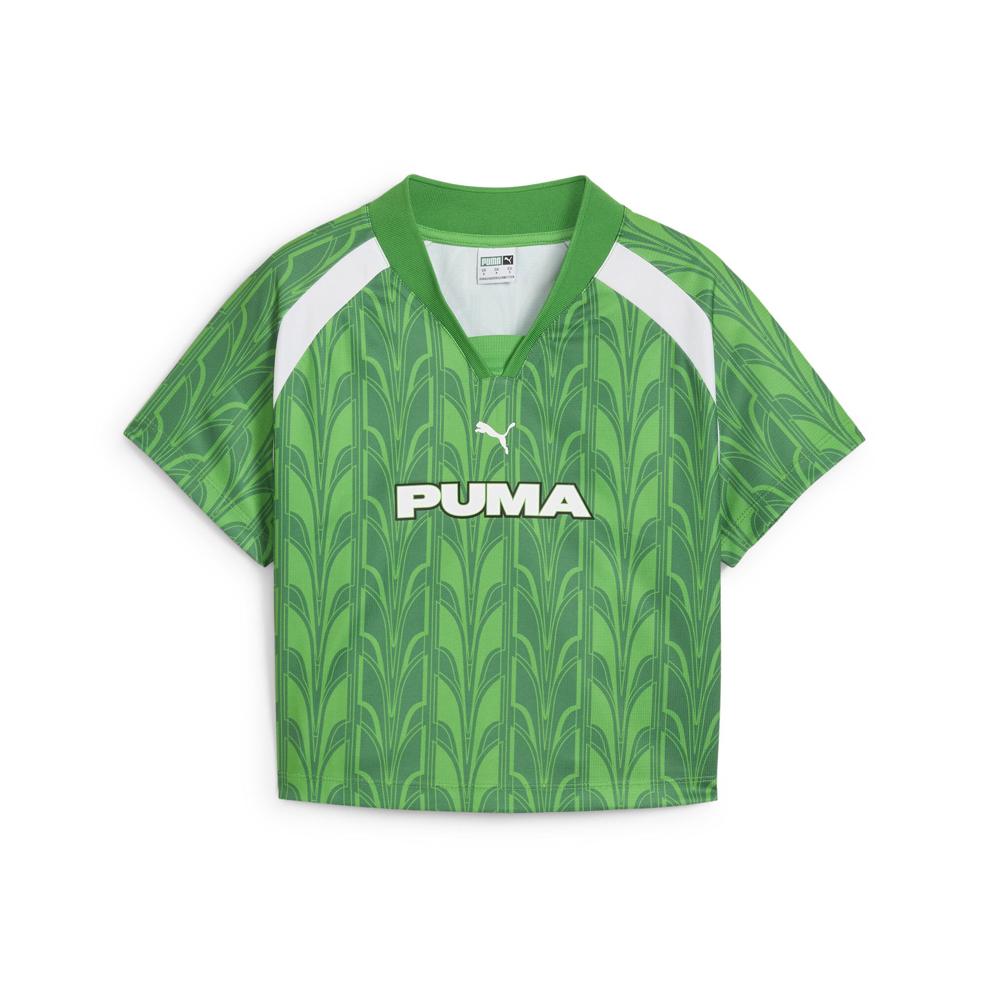 Women's PUMA FOOTBALL JERSEY Baby T-Shirt Women In Green, Size Small