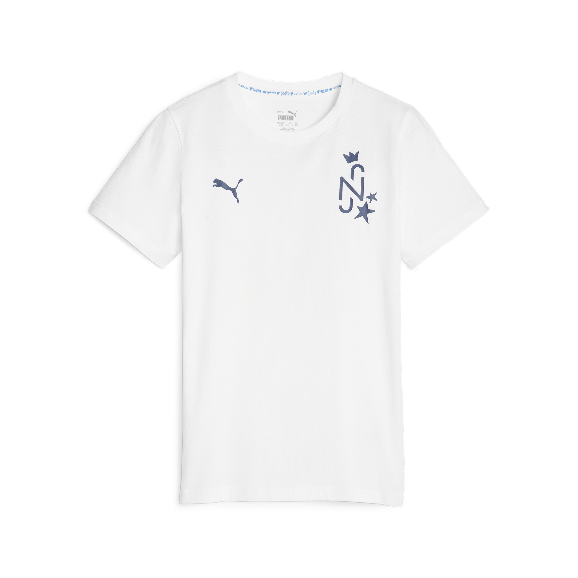 PUMA Neymar Jr Football T-Shirt In White, Size 13-14 Youth