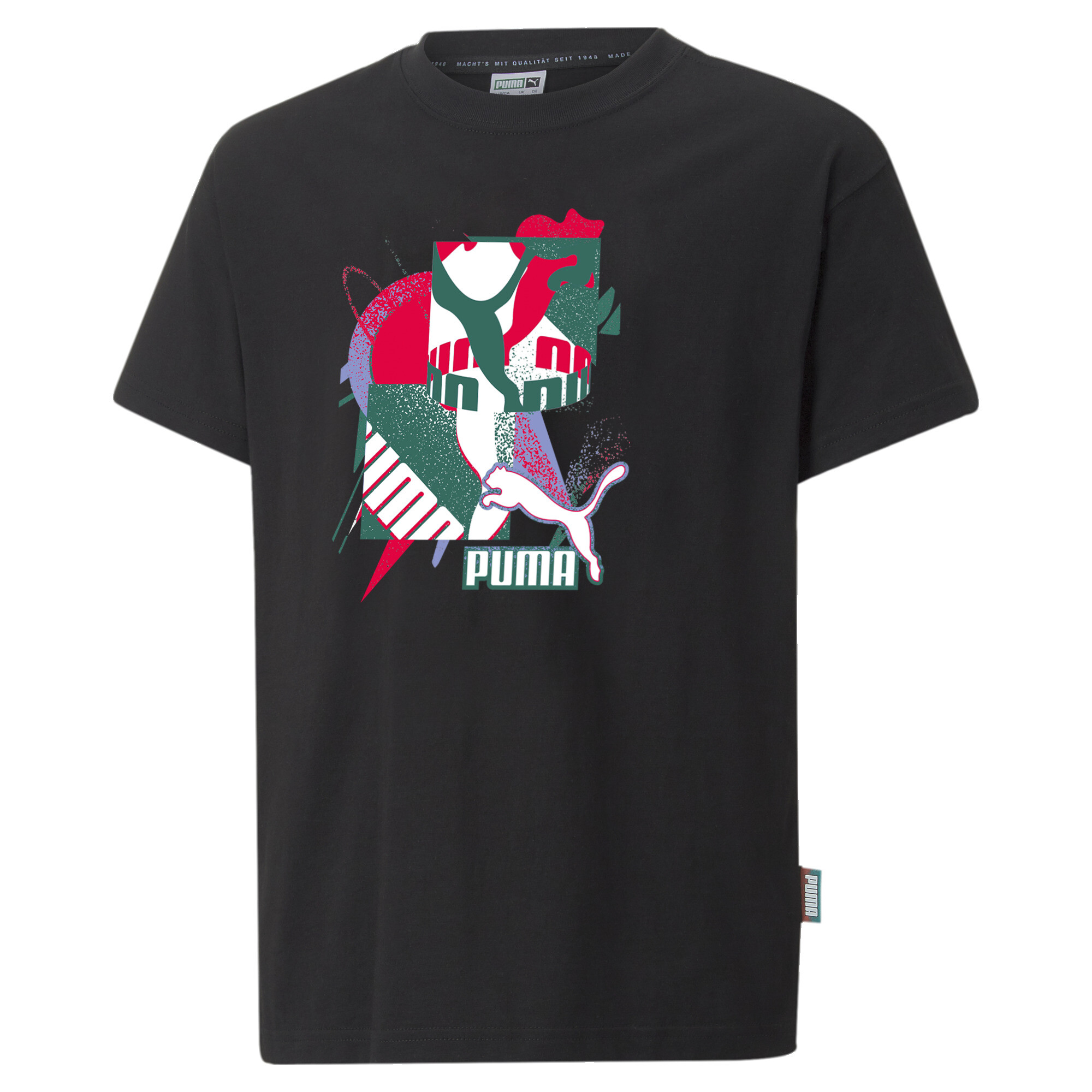 PUMA Fandom T-Shirt In Black, Size 13-14 Youth