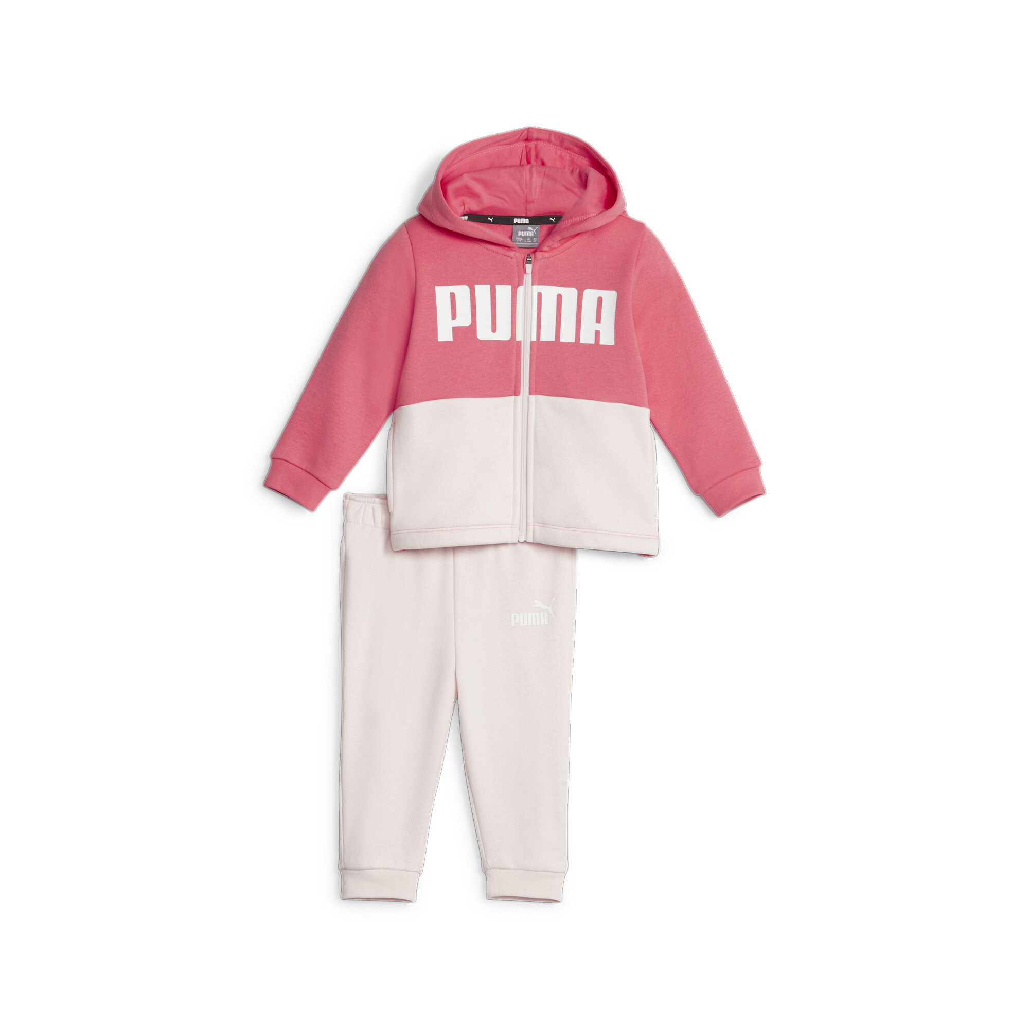 PUMA Minicats Colourblock Jogger Suit Babies In Pink, Size 9-12 Months