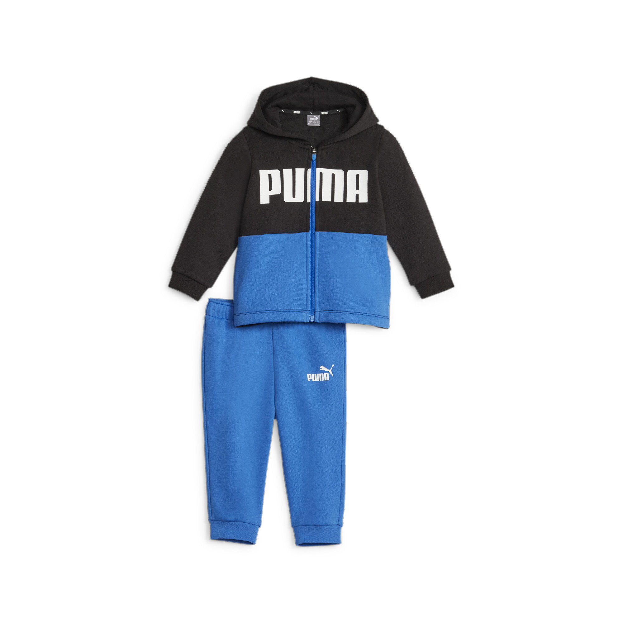 PUMA Minicats Colourblock Jogger Suit Babies In Blue, Size 2-4 Months