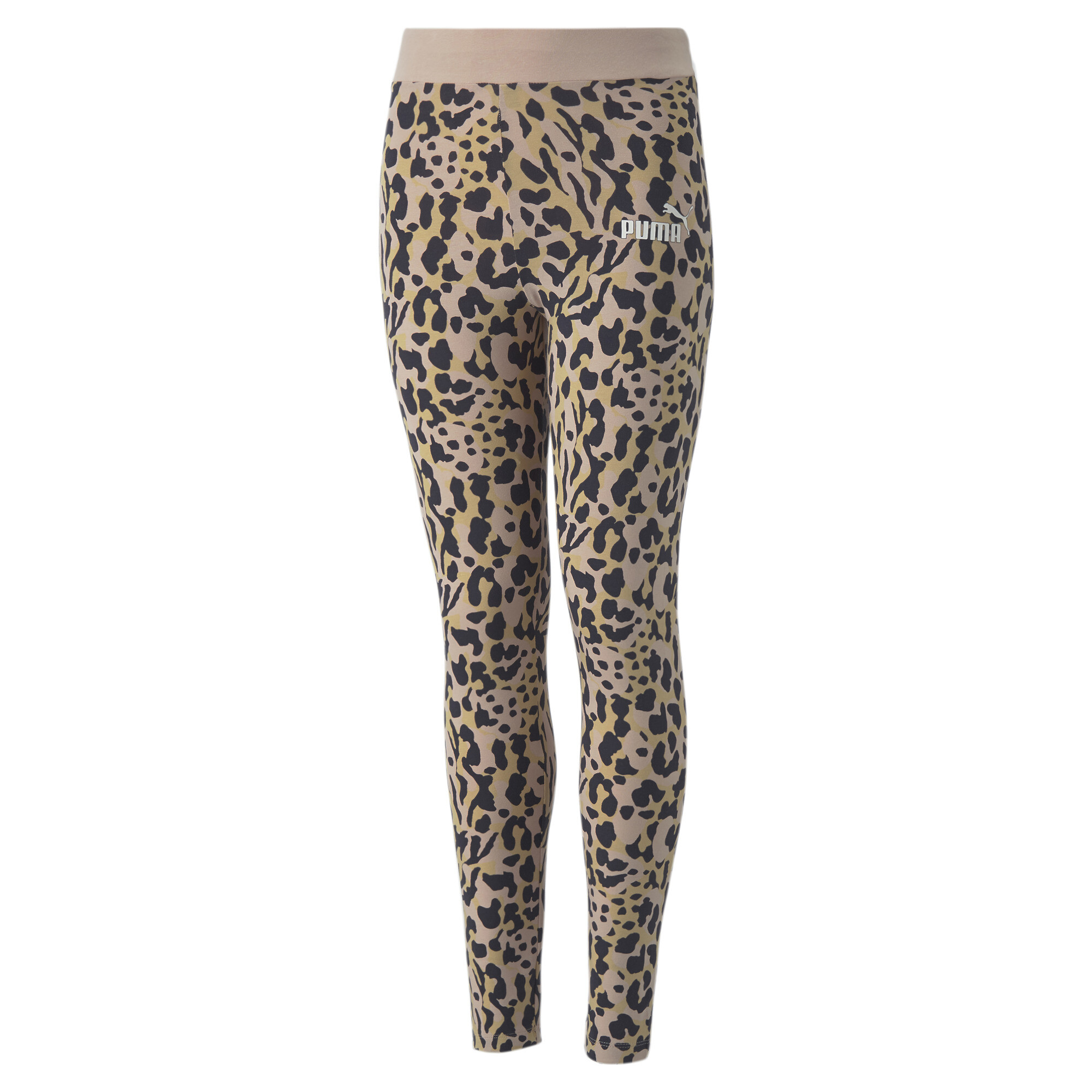 PUMA Alpha Printed Leggings In Pink, Size 13-14 Youth