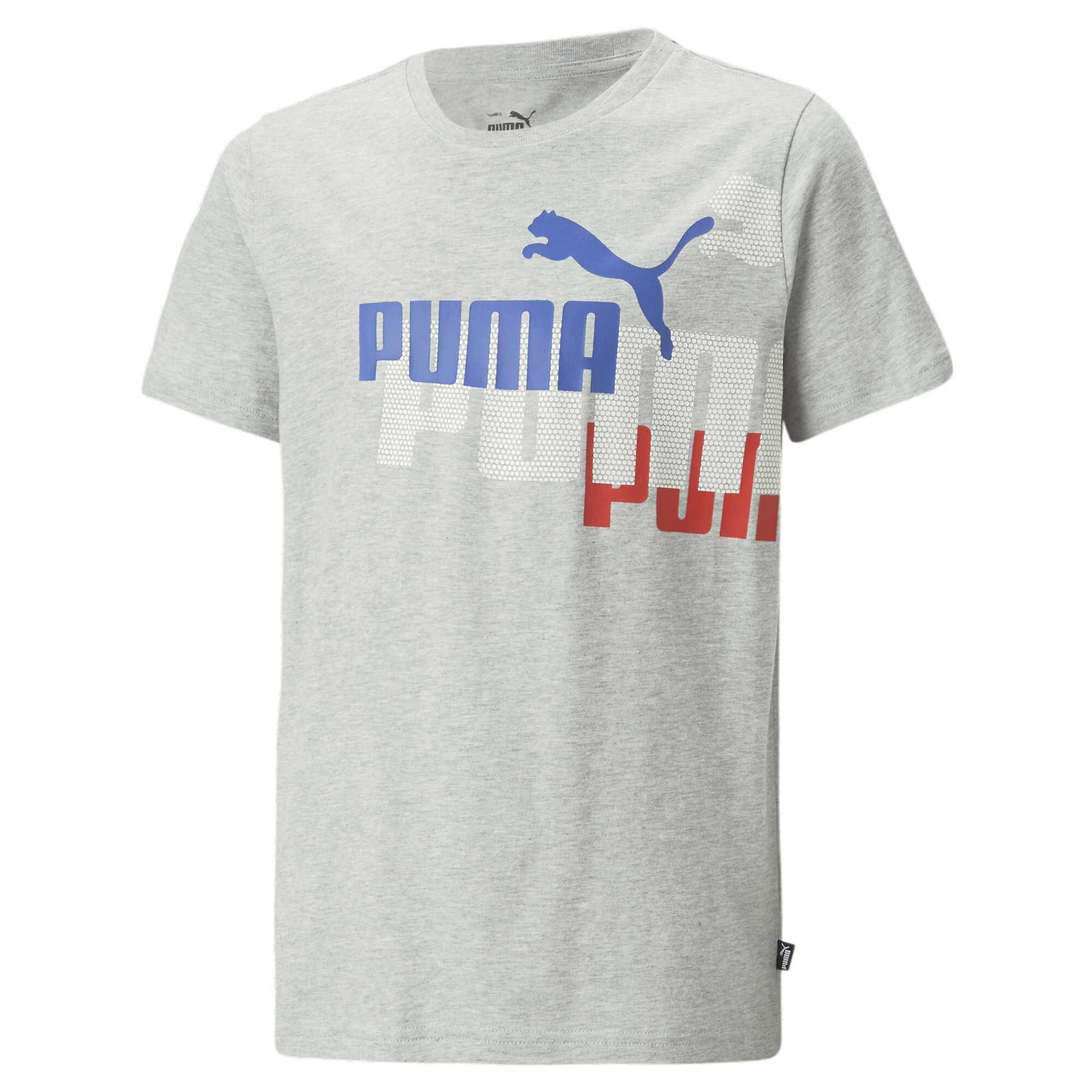 PUMA ESS+ LOGO POWER T-Shirt In Heather, Size 7-8 Youth