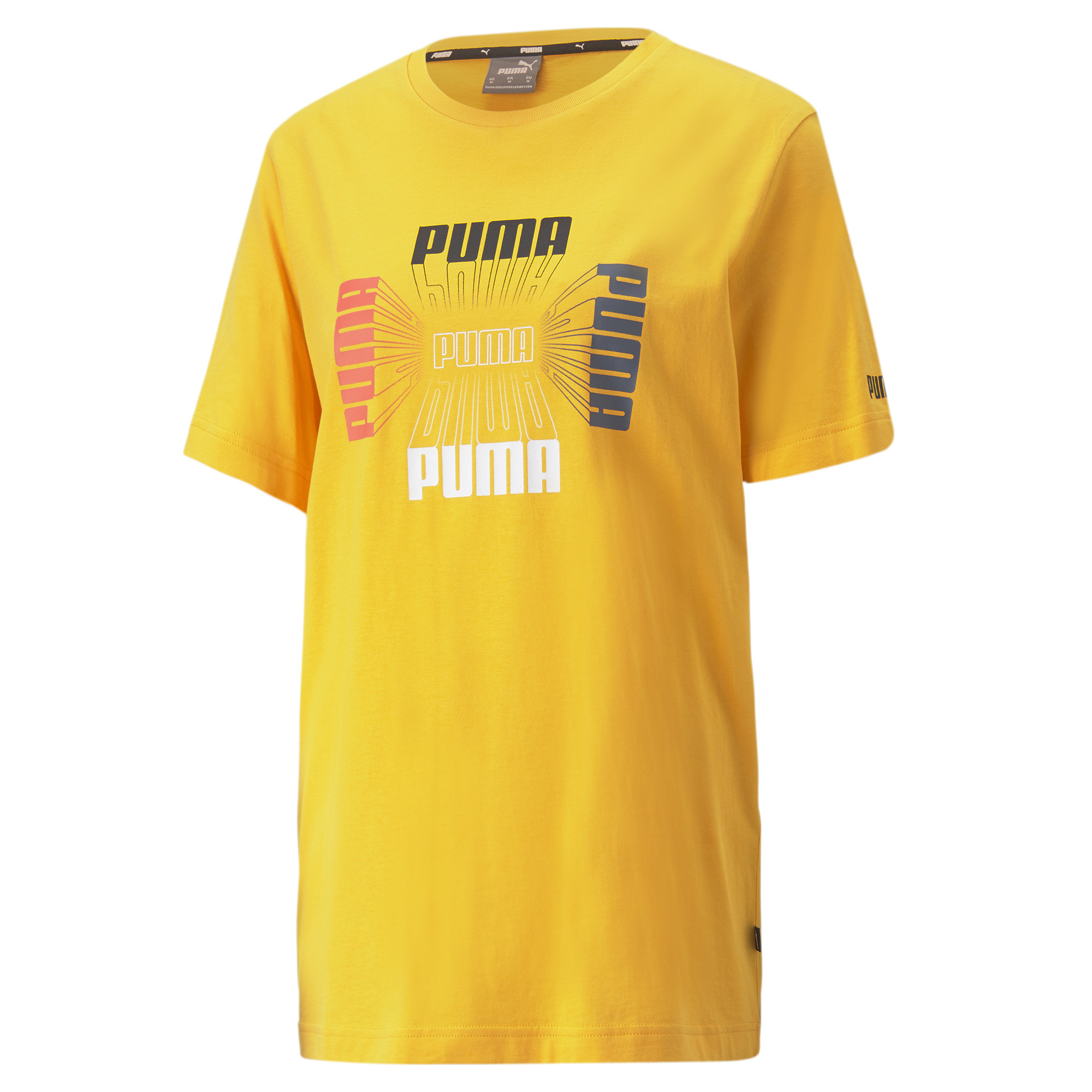 Men's PUMA LOGO REPEAT T-Shirt Men In Orange, Size Small