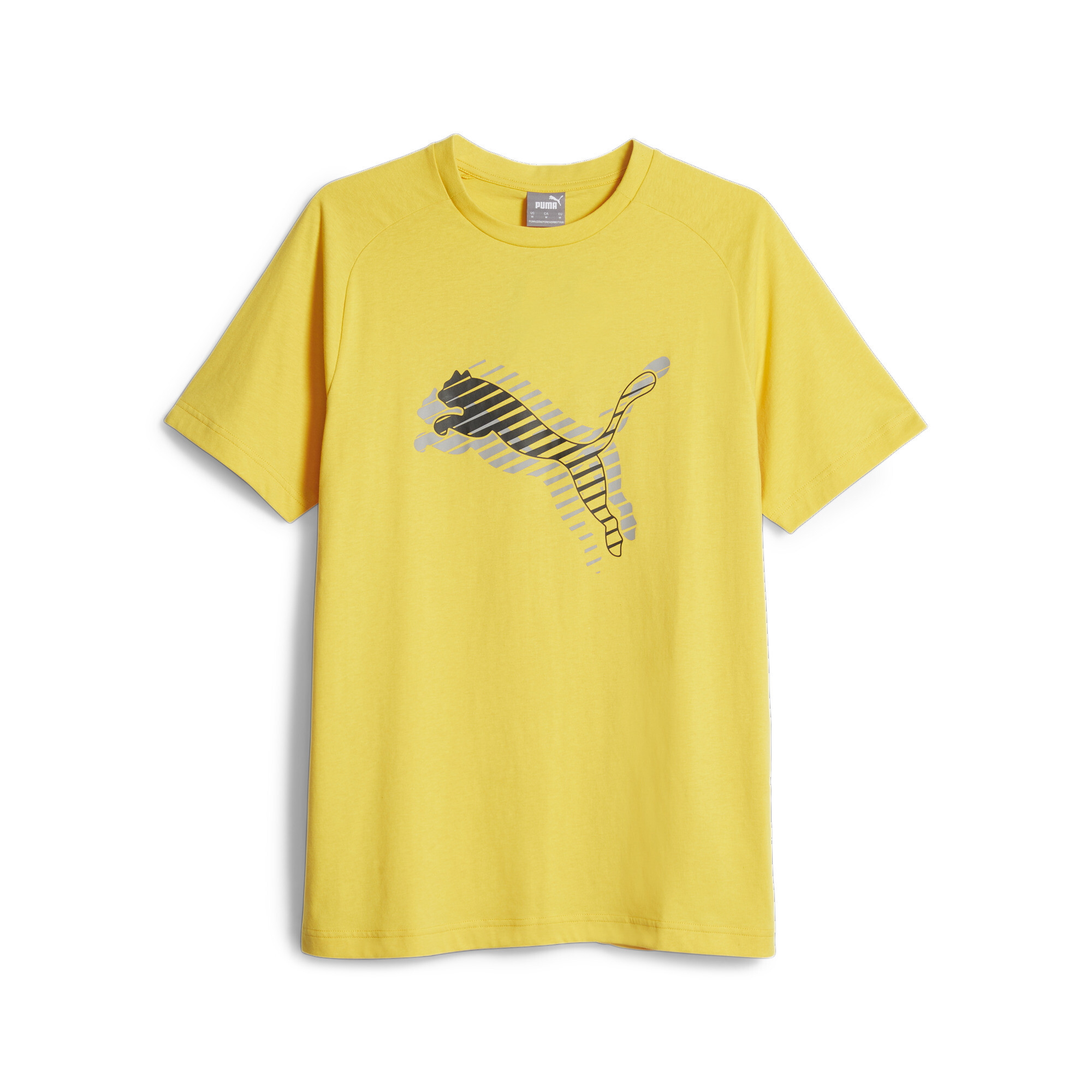 Men's PUMA DYNA-MIX Graphic T-Shirt In Yellow, Size XS