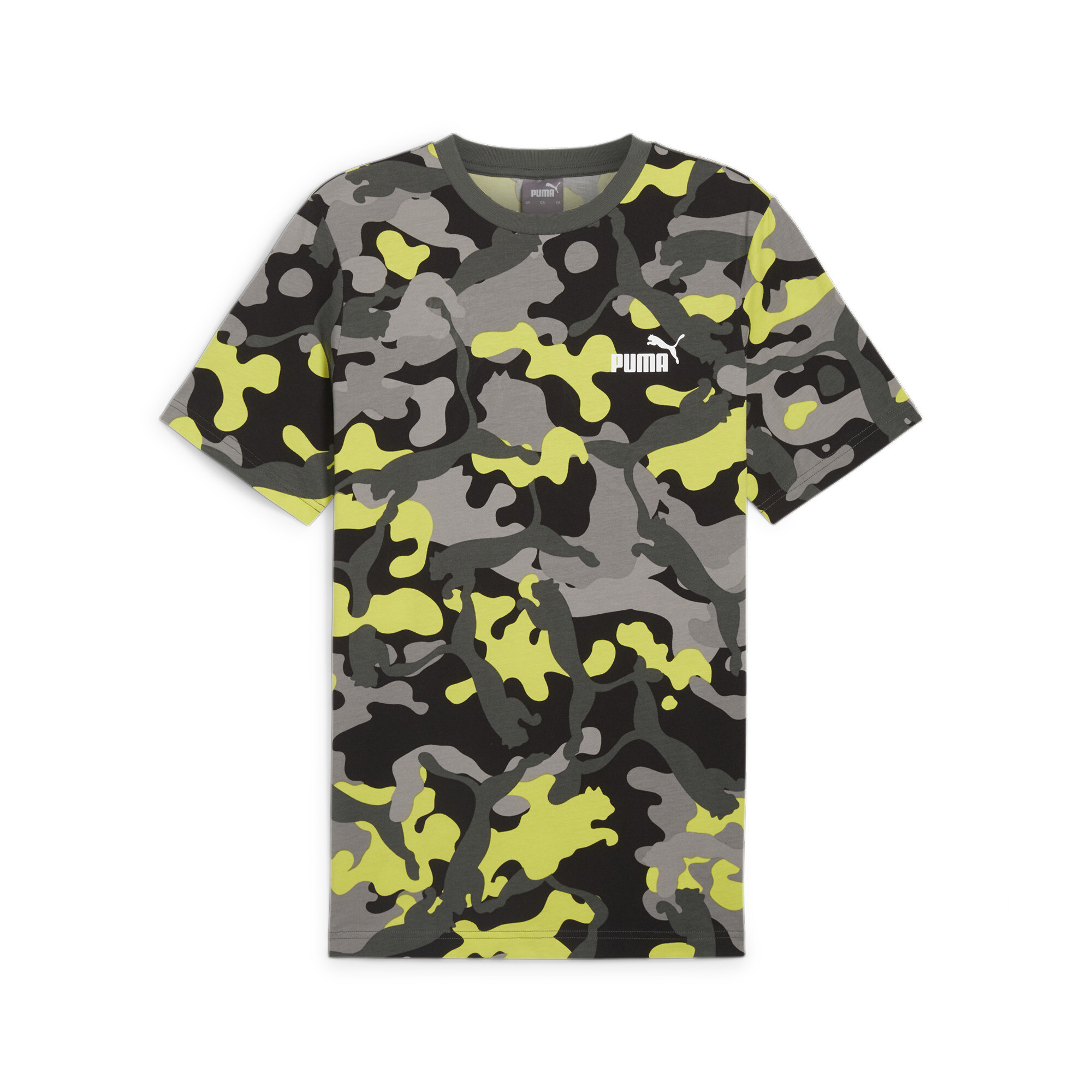 Men's PUMA ESS+ CAMO T-Shirt In Gray, Size Small