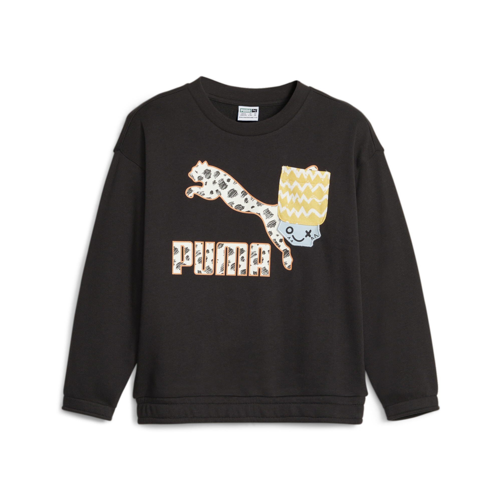 PUMA Classics Mix Match Sweatshirt In Black, Size 5-6 Youth