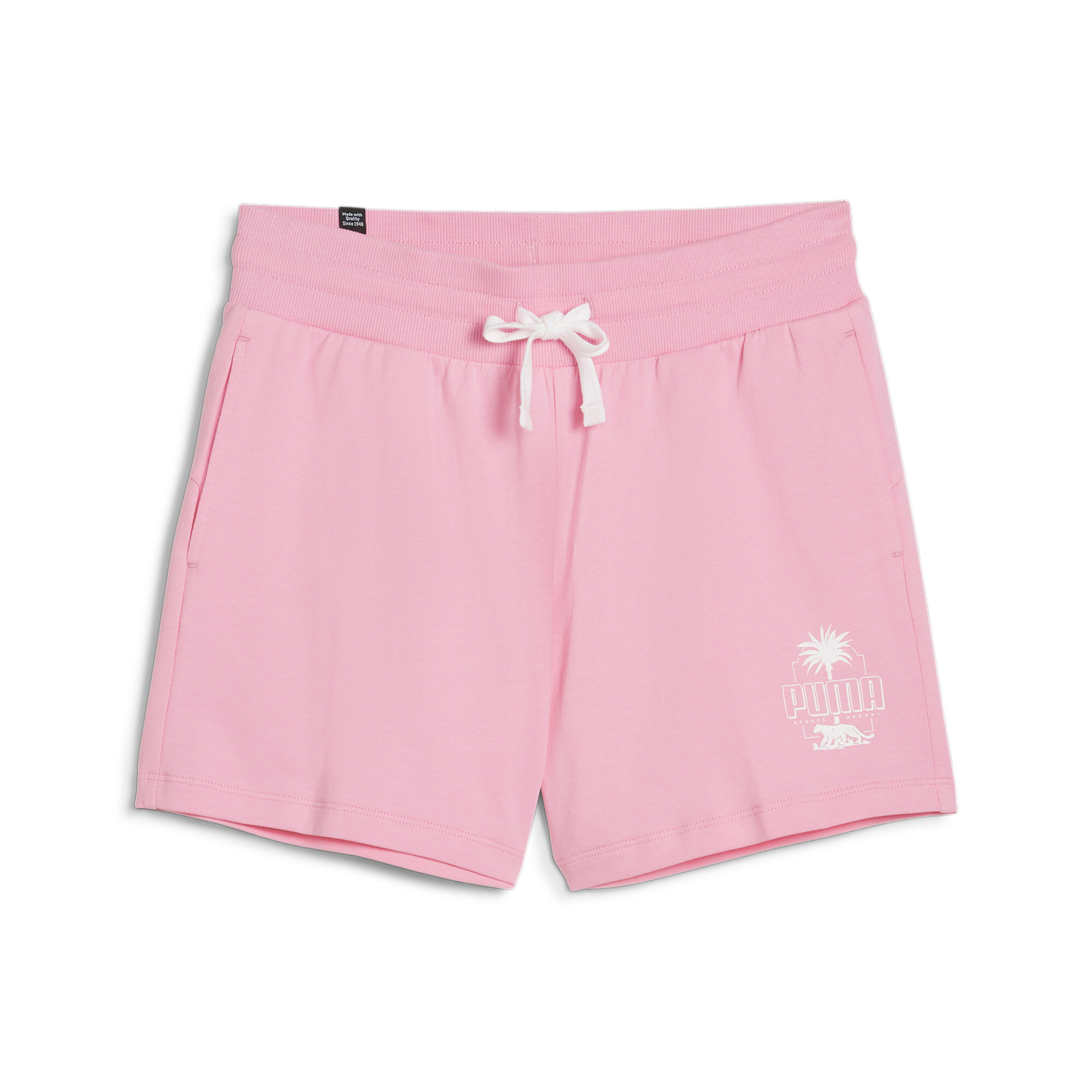 Women's PUMA ESS+ PALM RESORT Shorts In Pink, Size XL, Cotton