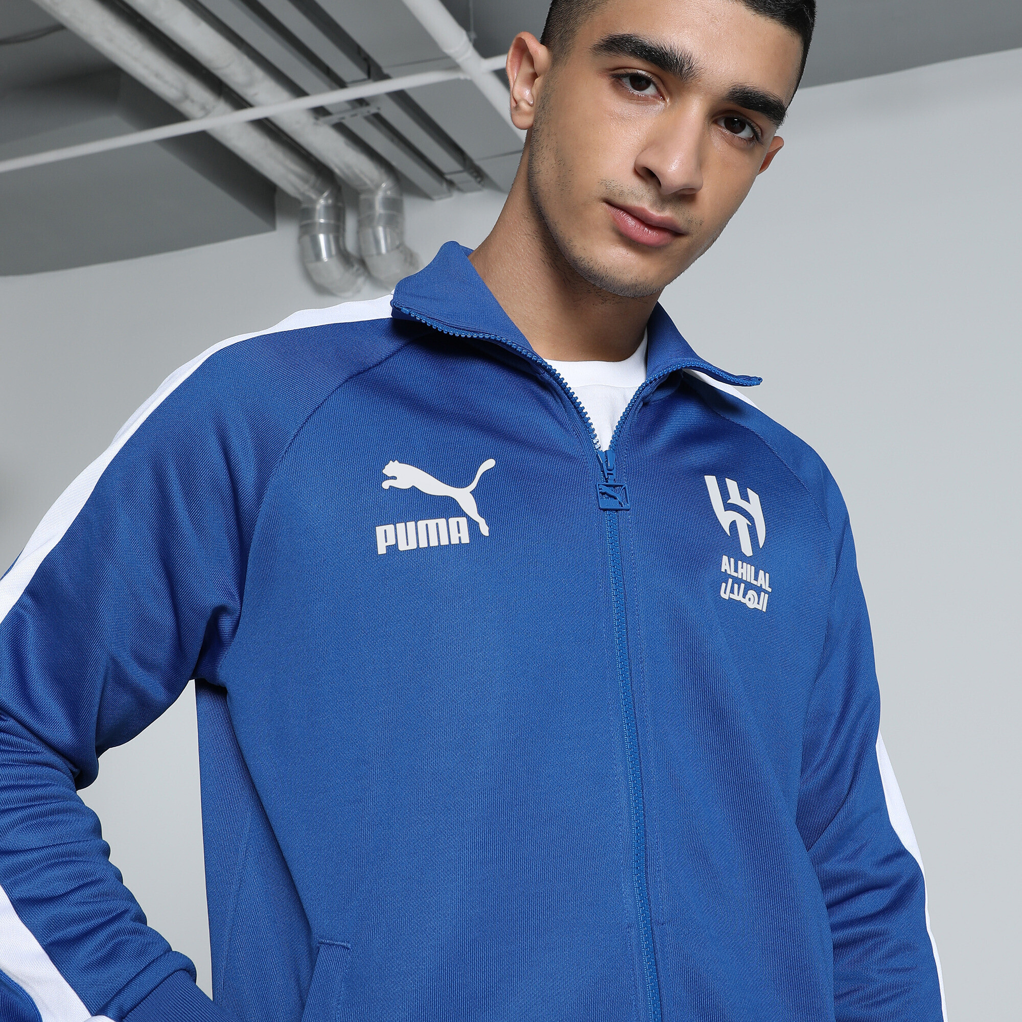 Men's PUMA Al Hilal Saudi F.C. Anniversary Track Jacket Men In Blue, Size 3XL, Polyester