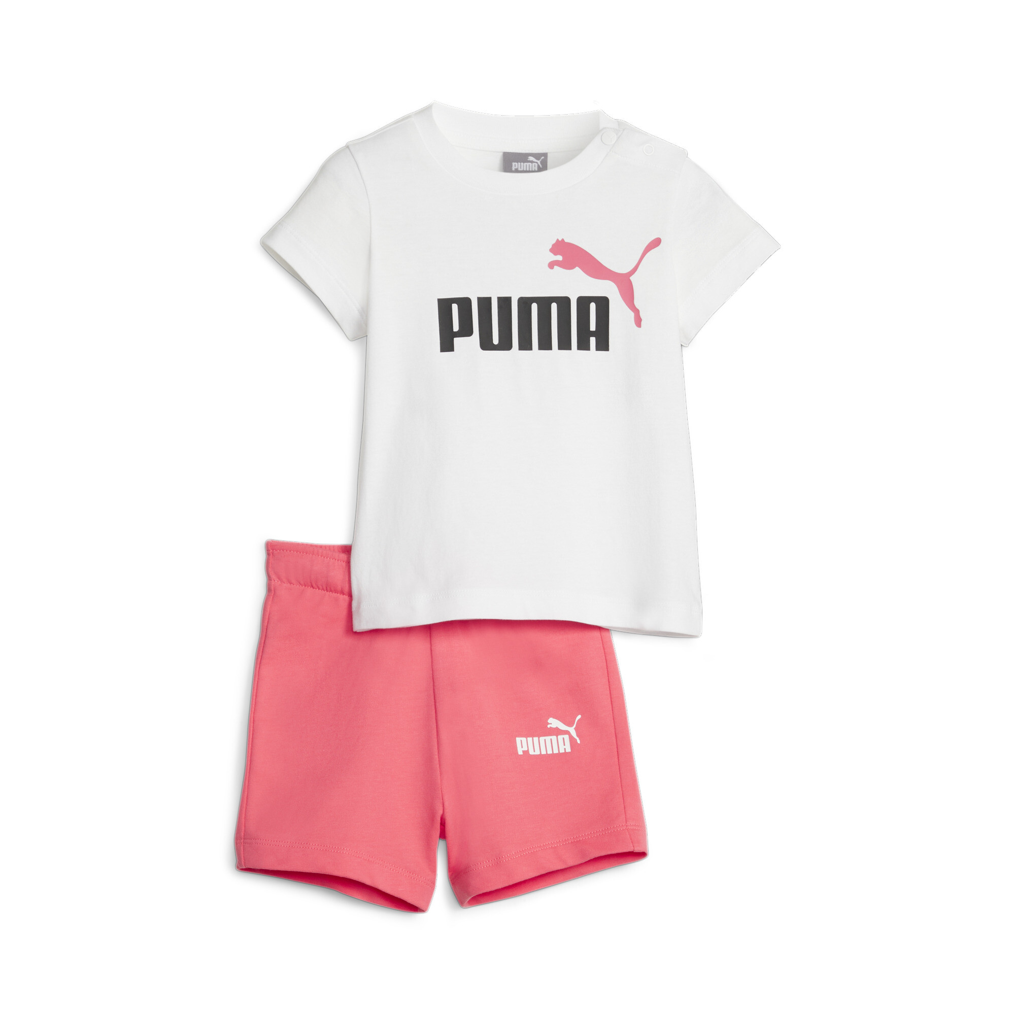PUMA Minicats T-Shirt And Shorts Babies' Set In Pink, Size 9-12 Months