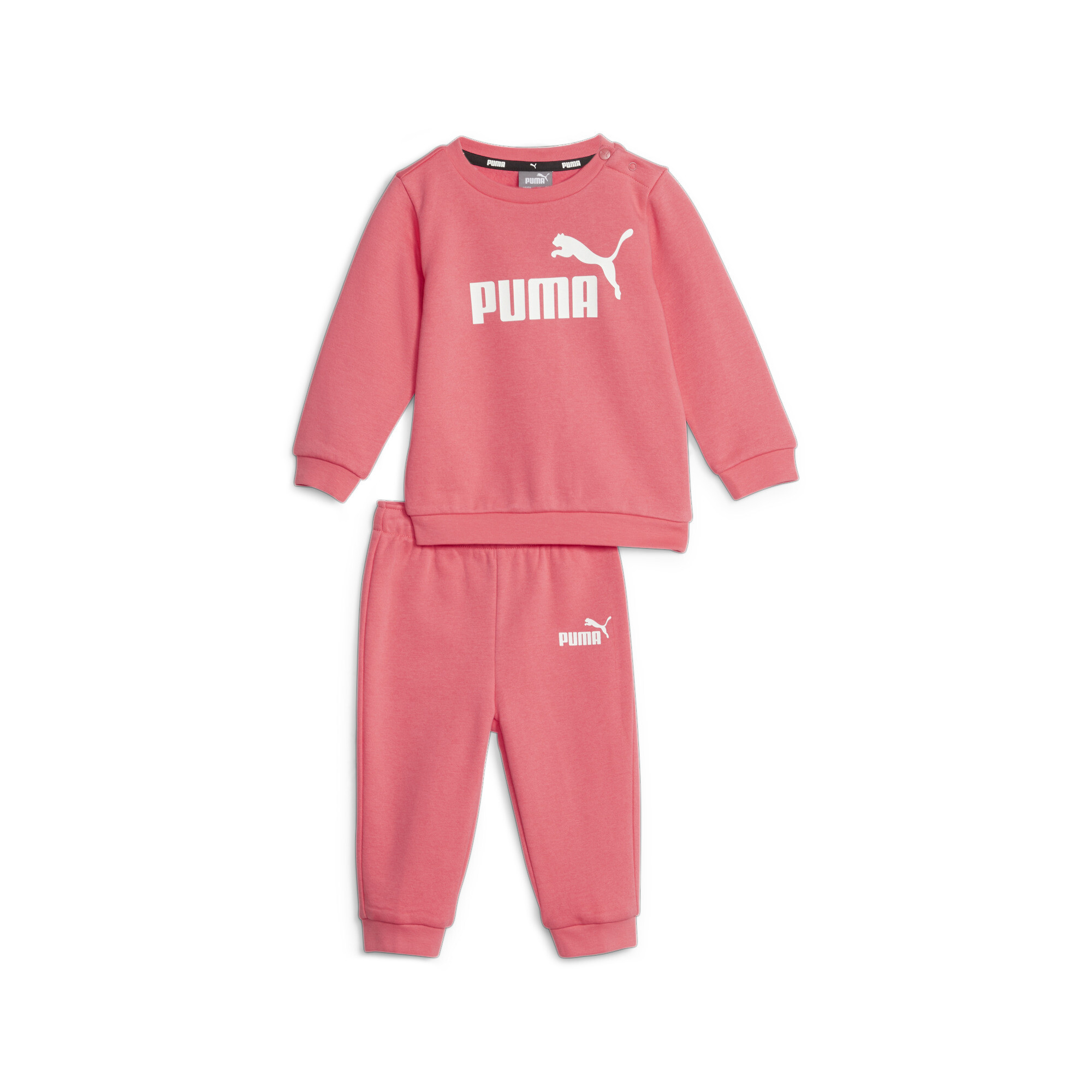 PUMA Essentials Minicats Crew Neck Babies' Jogger Suit In Pink, Size 9-12 Months