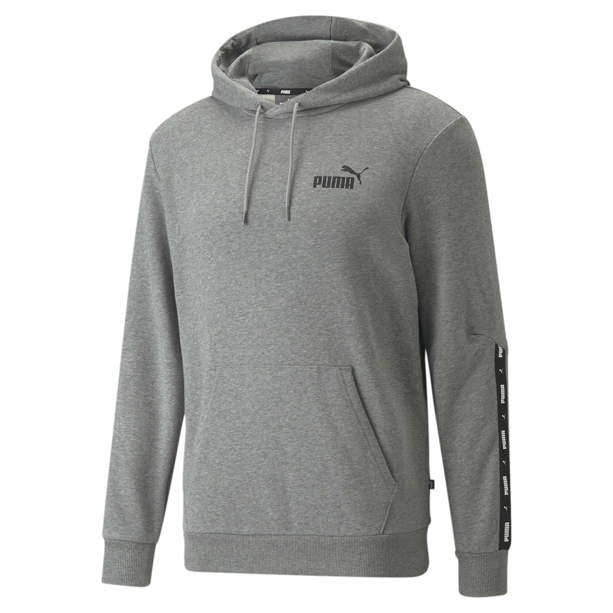 Men's PUMA Essentials+ Tape Hoodie Men In Heather, Size Large, Cotton