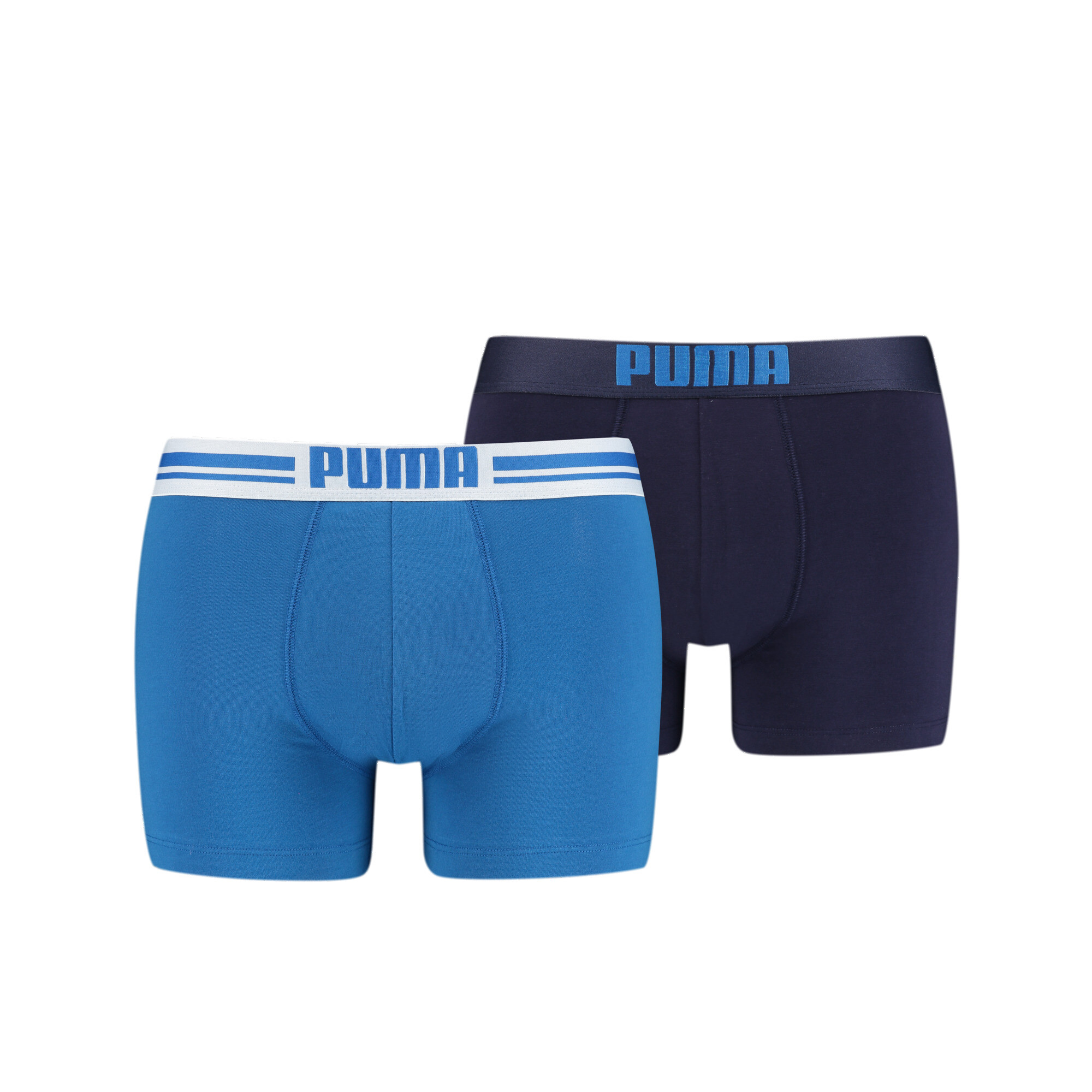Men's PUMA Placed Logo Boxers 2 Pack In Blue, Size Small