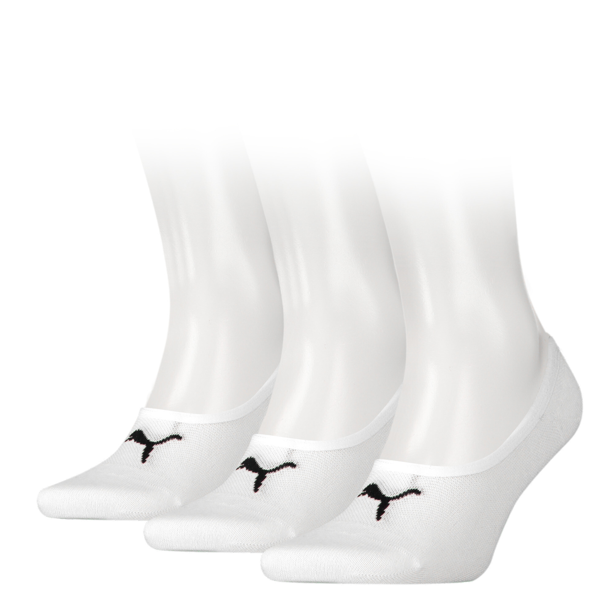 Unisex PUMA Footie 3 Pack In White, Size 43-46