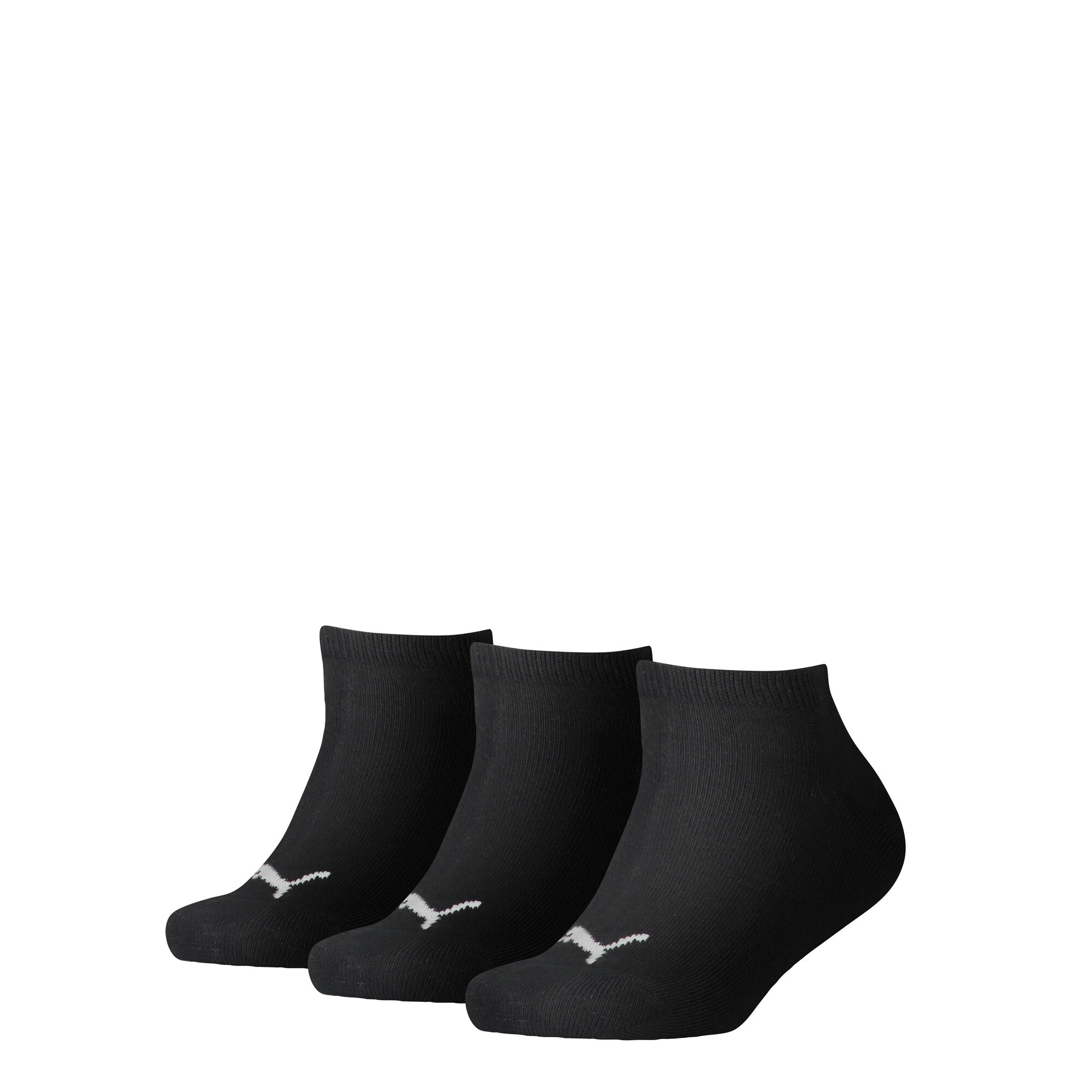 Kids' PUMA Invisible Socks 3 Pack In Black, Size 39-42