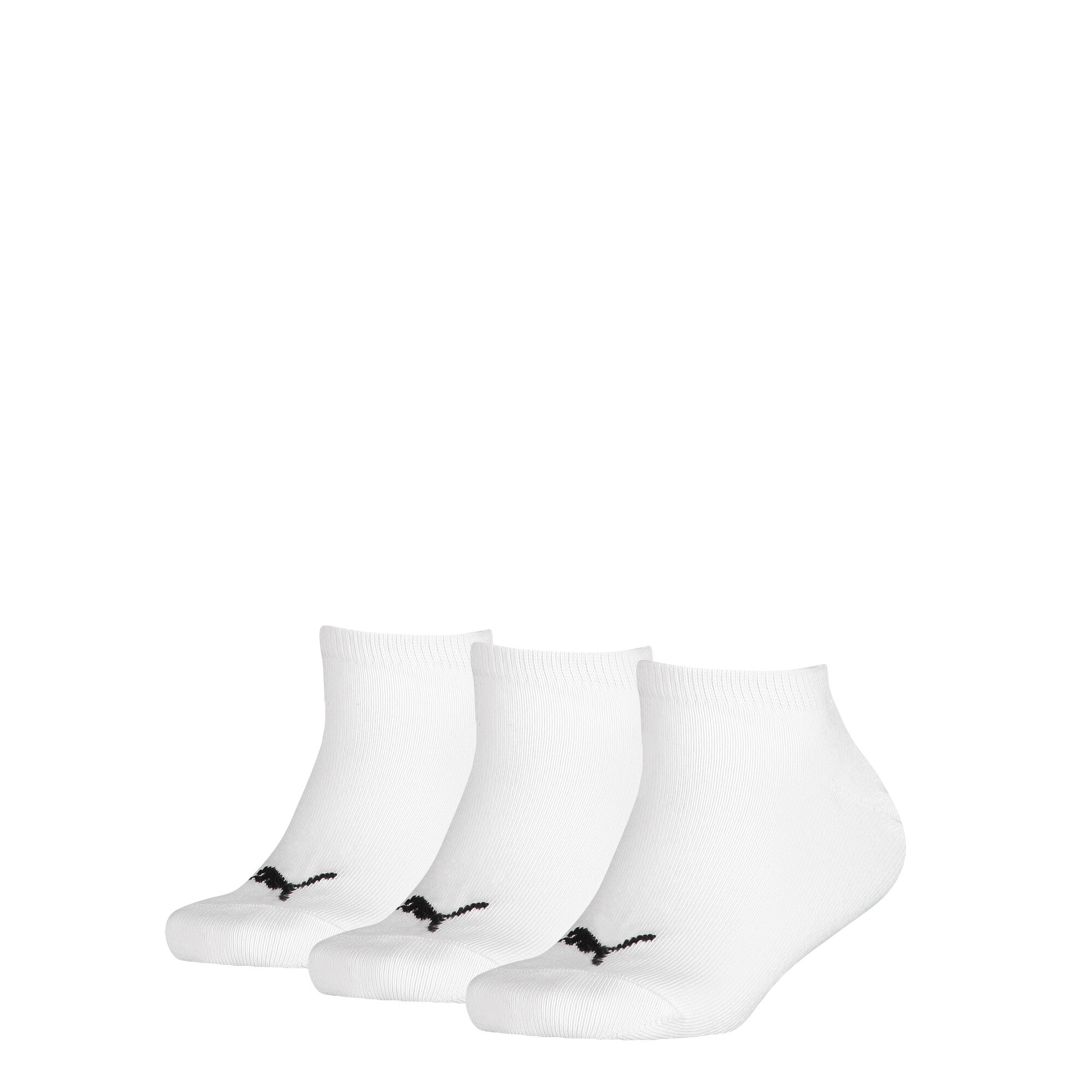 Kids' PUMA Invisible Socks 3 Pack In White, Size 35-38