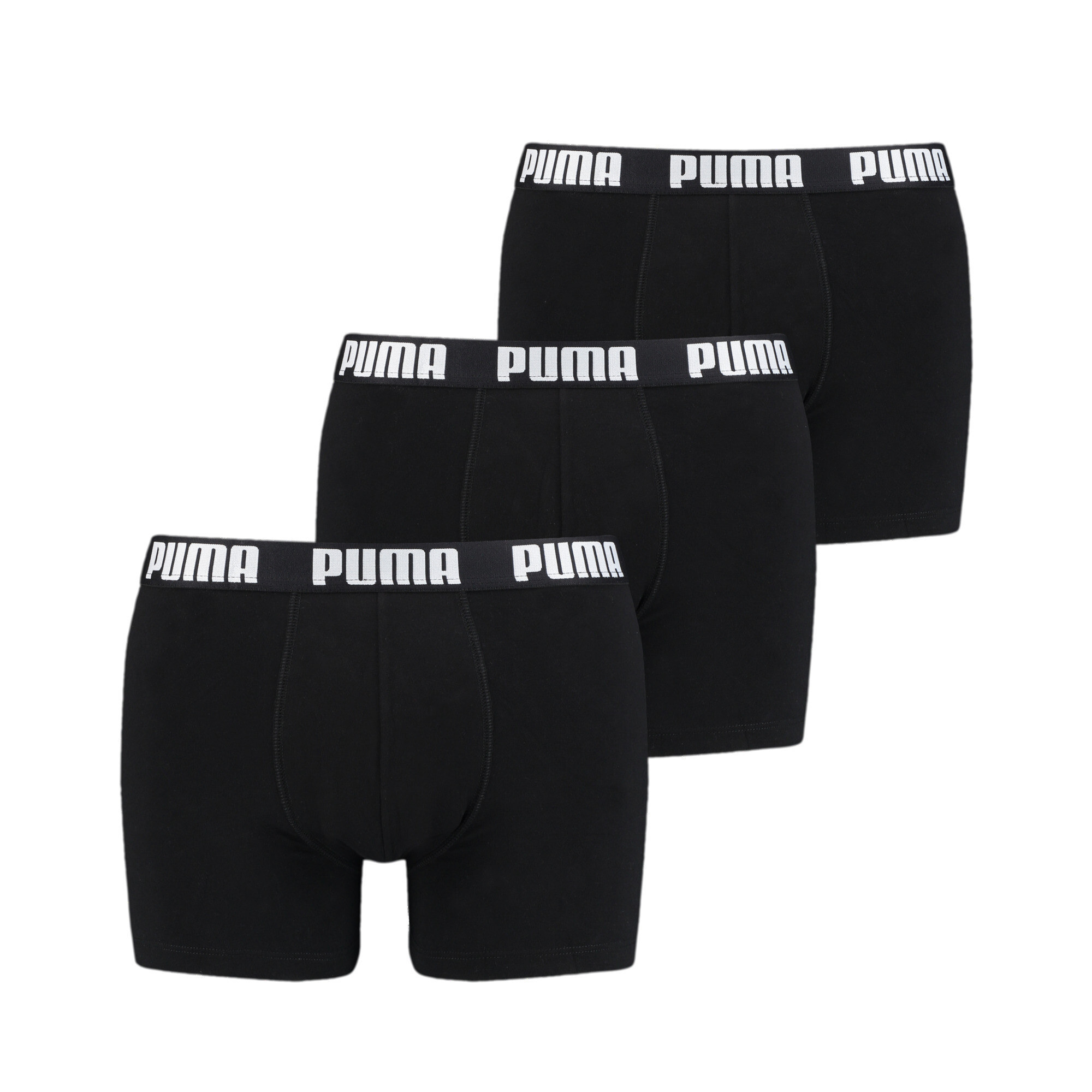 Men's PUMA Everyday Boxers 3 Pack In Black, Size Medium