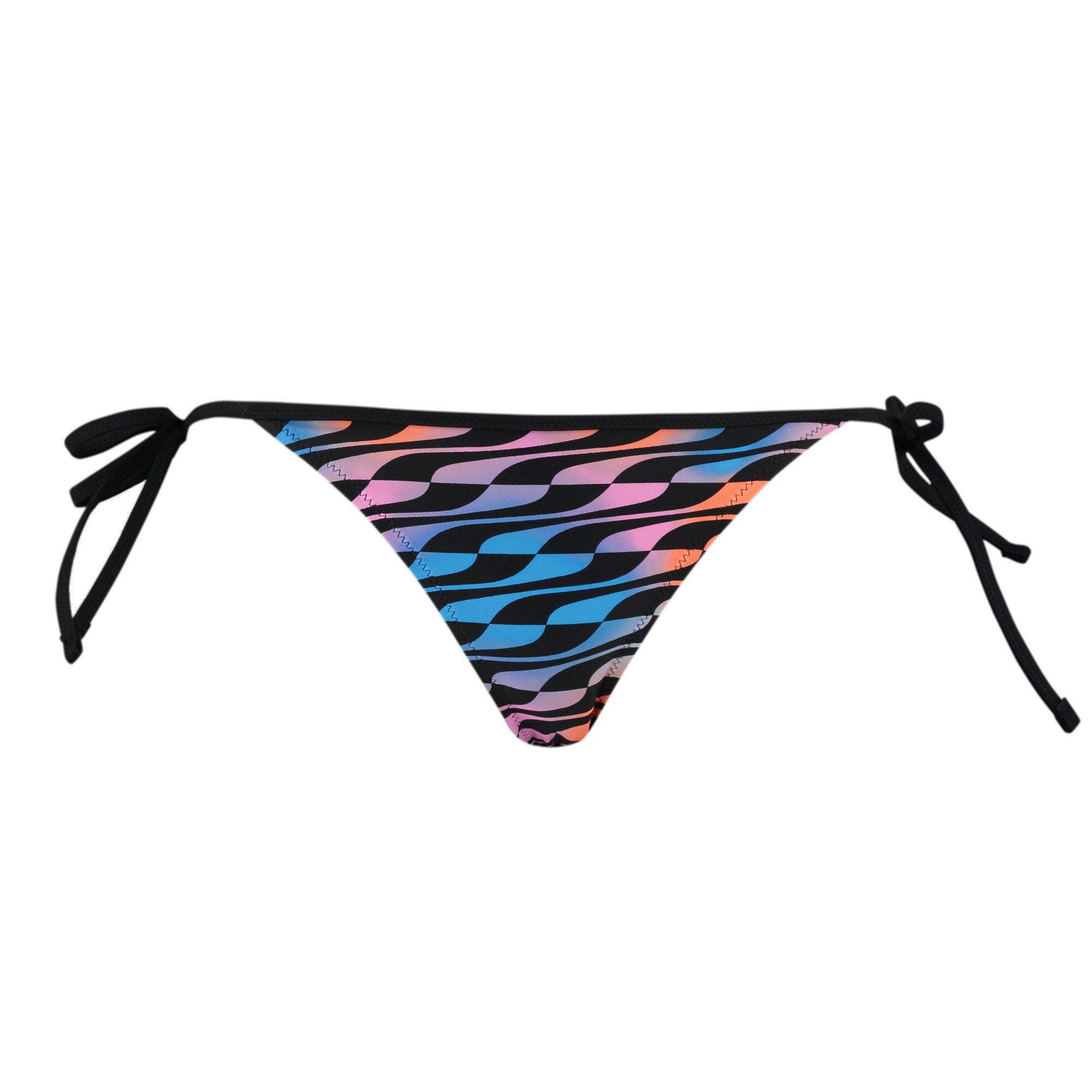 Women's PUMA Swim Formstrip Side Tie Bikini Brief In Black Combo, Size Small