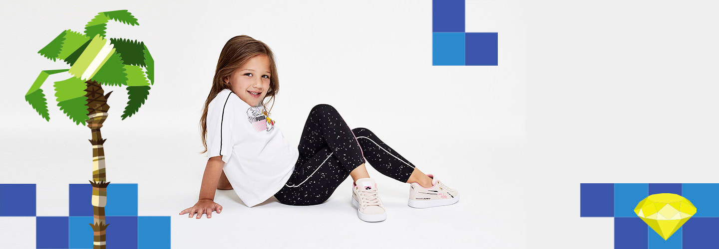 girls puma sliders