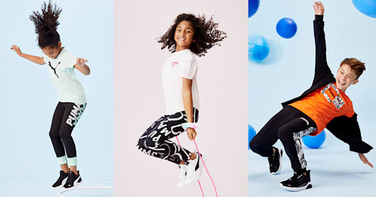 girls puma sliders