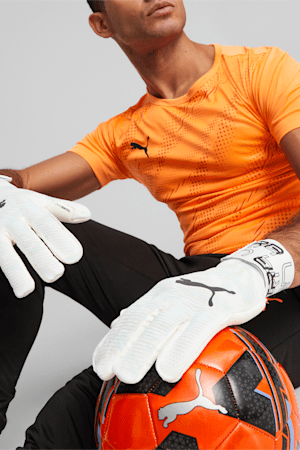 ULTRA Grip 1 Brilliance Hybrid Football Goalkeeper Gloves, PUMA White-Spring Lavender, extralarge-GBR