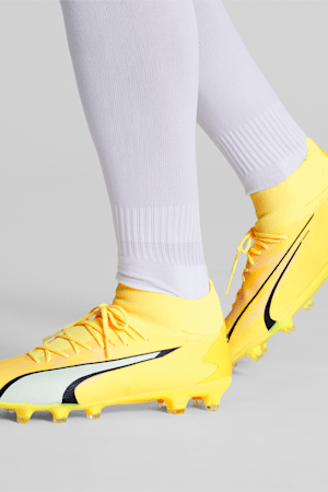 ULTRA PRO FG/AG Men's Soccer Cleats, Yellow Blaze-PUMA White-PUMA Black, extralarge