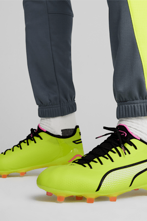 KING ULTIMATE FG/AG Football Boots, Electric Lime-PUMA Black-Poison Pink, extralarge-GBR