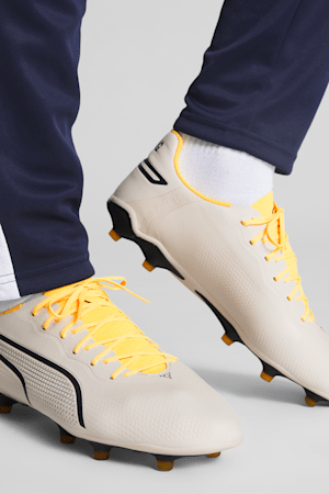 Chaussures de soccer avec crampons KING PRO FG/AG, Alpine Snow-Asphalt-Yellow Blaze, extralarge