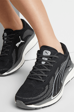 Magnify NITRO Knit Running Shoes Women, Puma Black-CASTLEROCK-Puma White, extralarge-GBR