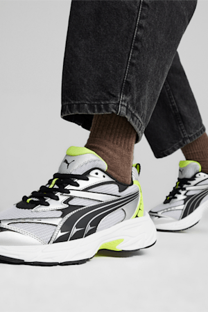 PUMA Morphic Athletic Sneakers, PUMA White-Electric Lime-PUMA Black, extralarge-GBR