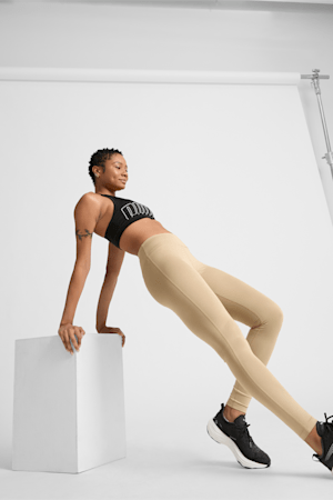 Performance Full-Length Women's Training Leggings, Prairie Tan, extralarge-GBR