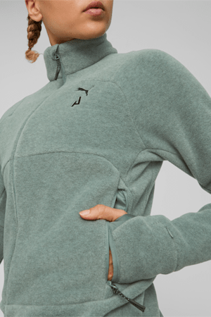 SEASONS Women's Full-Zip Running Fleece, Eucalyptus, extralarge-GBR