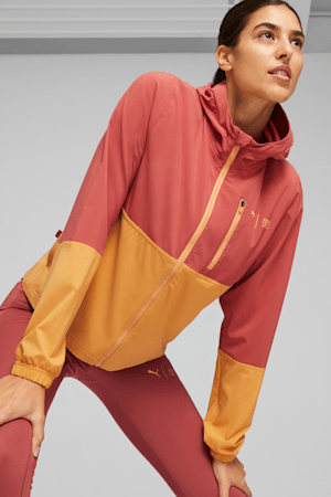 PUMA x FIRST MILE Women's Running Jacket, Astro Red-Bright Melon, extralarge