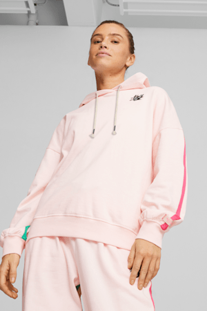 Chandail à capuchon d’entraînement en molleton PUMA x lemlem Femme, Frosty Pink, extralarge