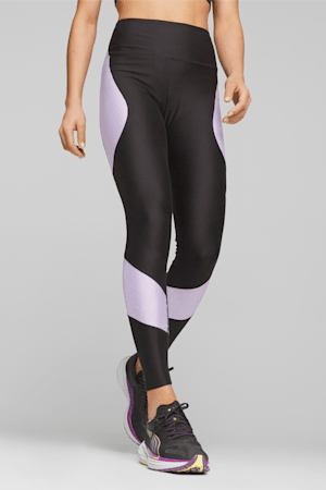 ULTRAFORM Women's High-Waisted Running Tights, PUMA Black-Vivid Violet, extralarge-GBR