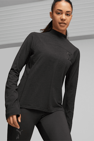 SEASONS Women's Long Sleeve Tee, PUMA Black, extralarge